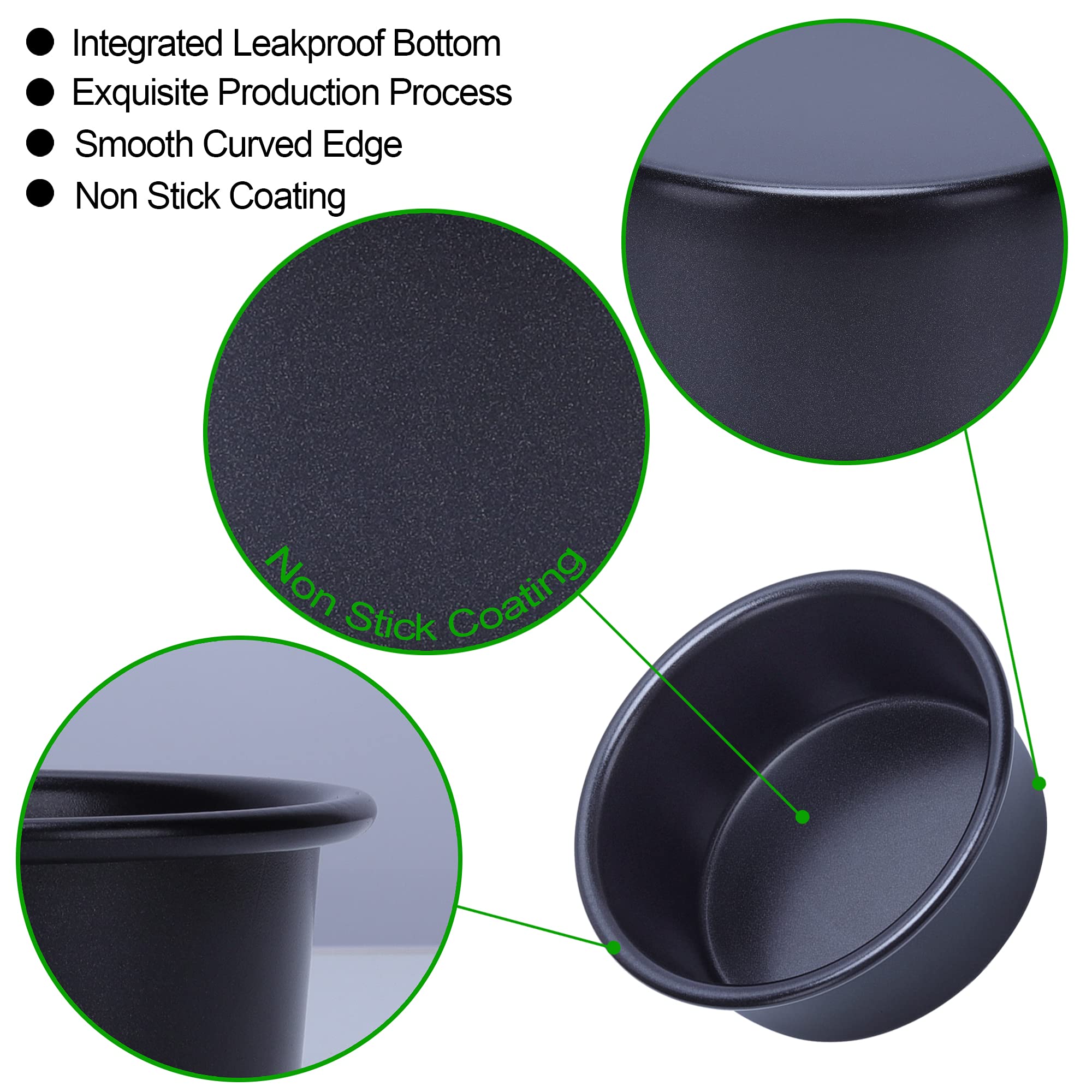 4 Inch Cake Pan Set Of 5, Nonstick Round Cake Pans With 100 Pieces Parchment Paper, Baking Pan For Mini Cake Pizza Cheesecake, N