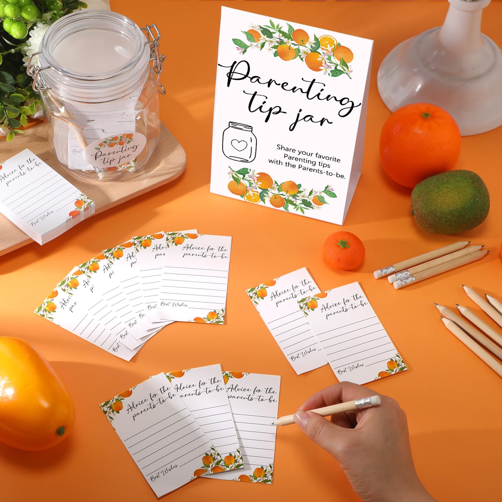 Roowest Baby Shower Games Prizes Advice Baby Shower To Baby Parenting Tip Jar Sign For New Parents 60 Parenting Advice Cards 10