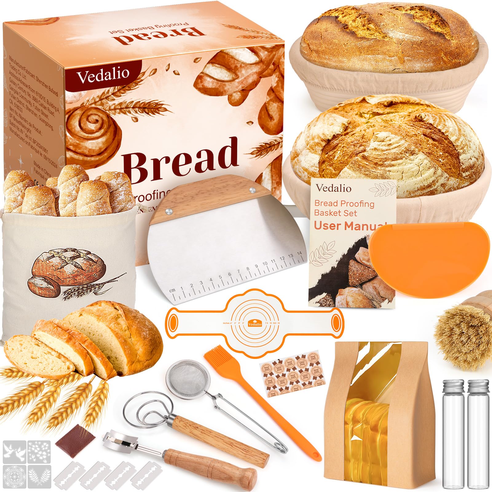 Sourdough Starter Kit, Sourdough Bread Baking Supplies, Sourdough Kit for Modern Home and Kitchen, Sourdough Bread Basket, Sour 