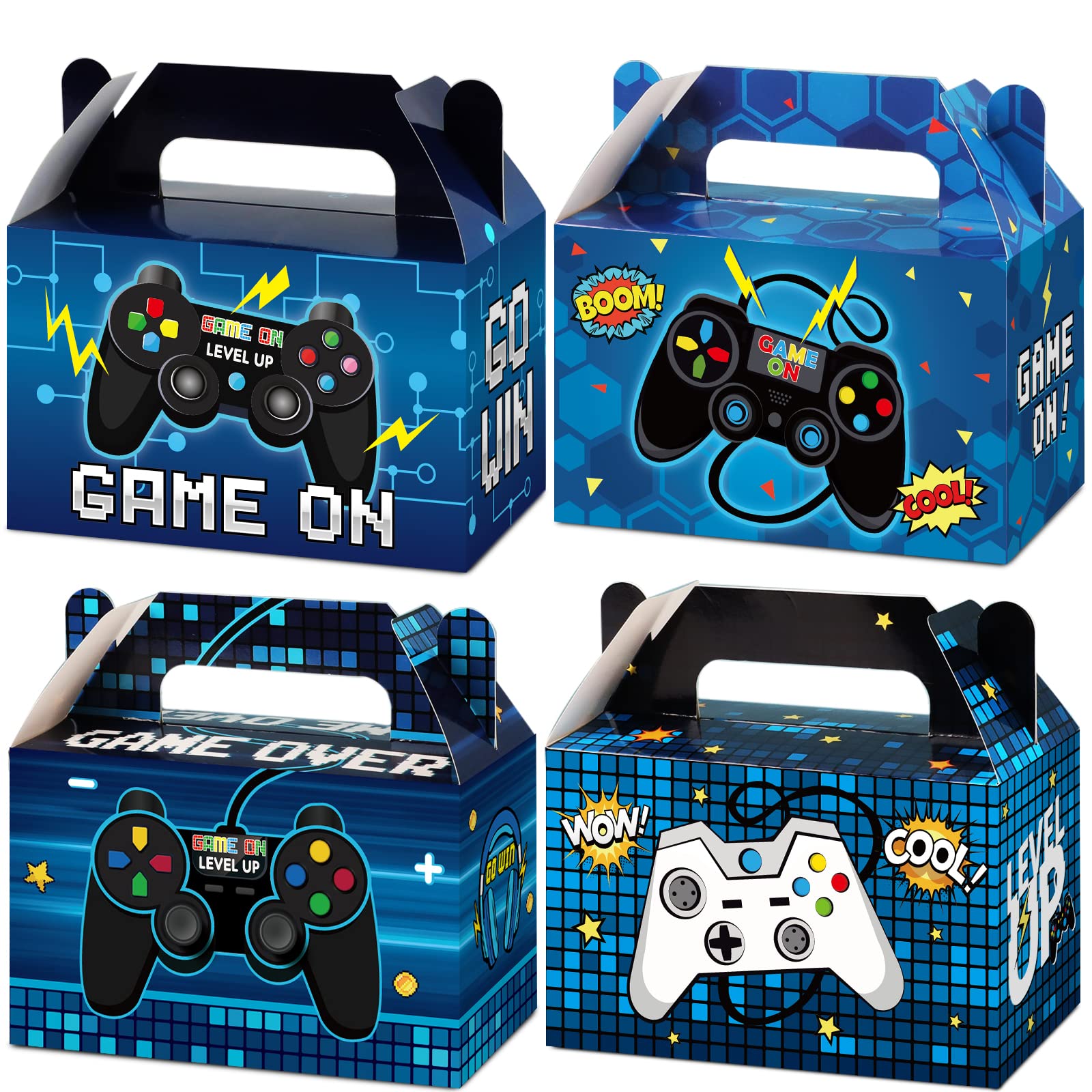 12 Pieces Video Game Party Boxes Gamer Party Favor Candy Goodies Treat Boxes Bags For Kids Boys Video Game On Gaming Birthday Pa
