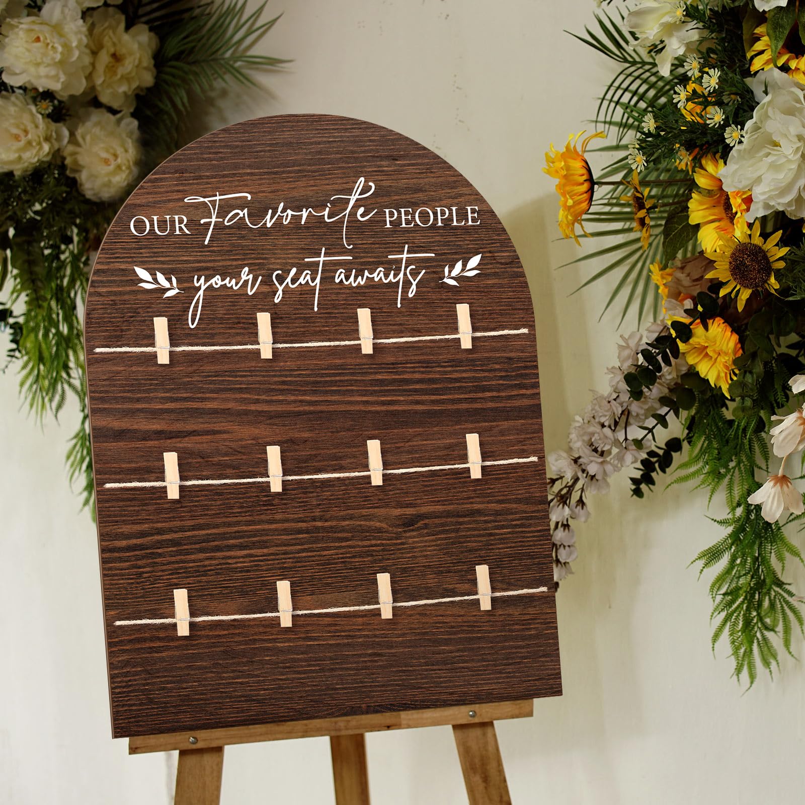 Yerliker Wedding Seating Chart Board Display for Reception 24 x 18 Inch Wooden Rustic Find Your Seat Chart Wedding Sign Farmhous