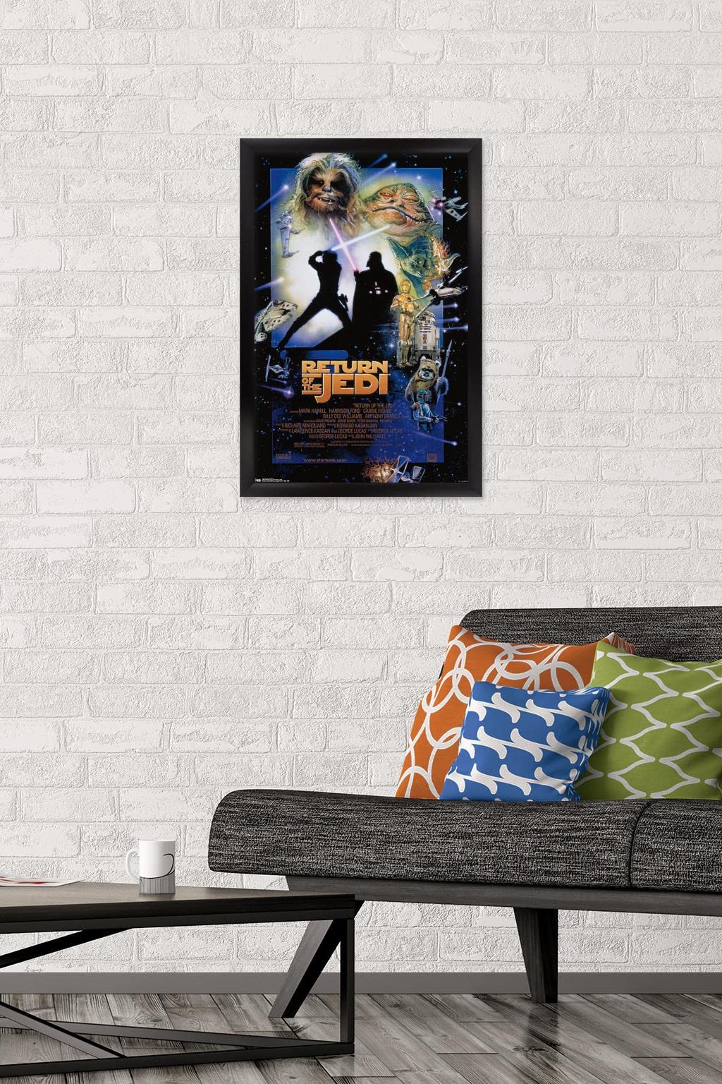 Trends International Star Wars: The Return Of The Jedi - One Sheet Wall Poster, 14.725'' X 22.375'', Black Framed Version