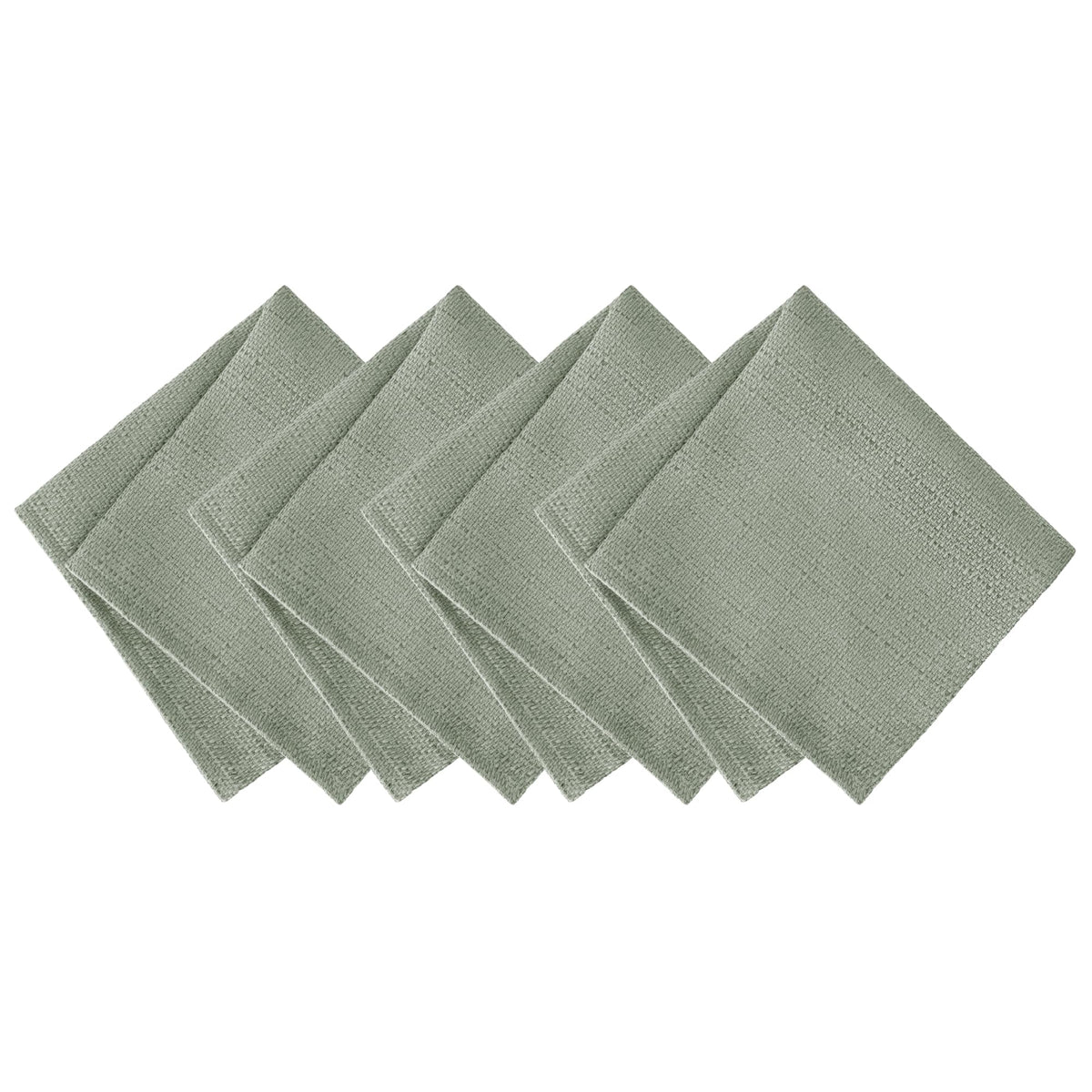 Elrene Home Fashions Laurel Solid Texture Water And Stain Resistant Fabric Dining Napkins, Set Of 4, 17''X17'', Sage