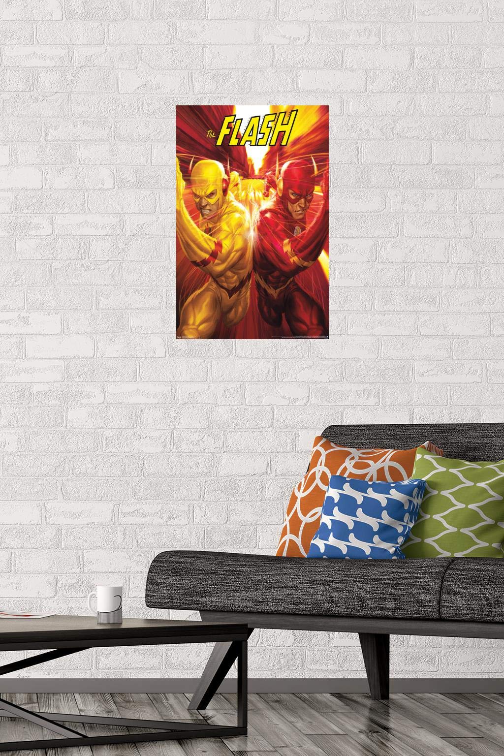 Trends International Dc Comics - The Flash And The Reverse Flash - Race Wall Poster, 14.725'' X 22.375'', Premium Poster & Mount