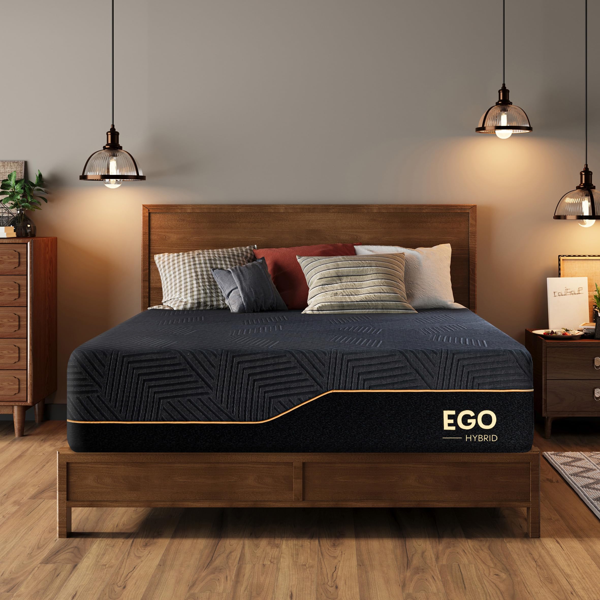 EGOHOME 14 inch Hybrid Full Mattress,Memory Foam Pocket Spring Mattress with Cooling Cover,Bed in a Box,CertiPUR-US Certified,Ta