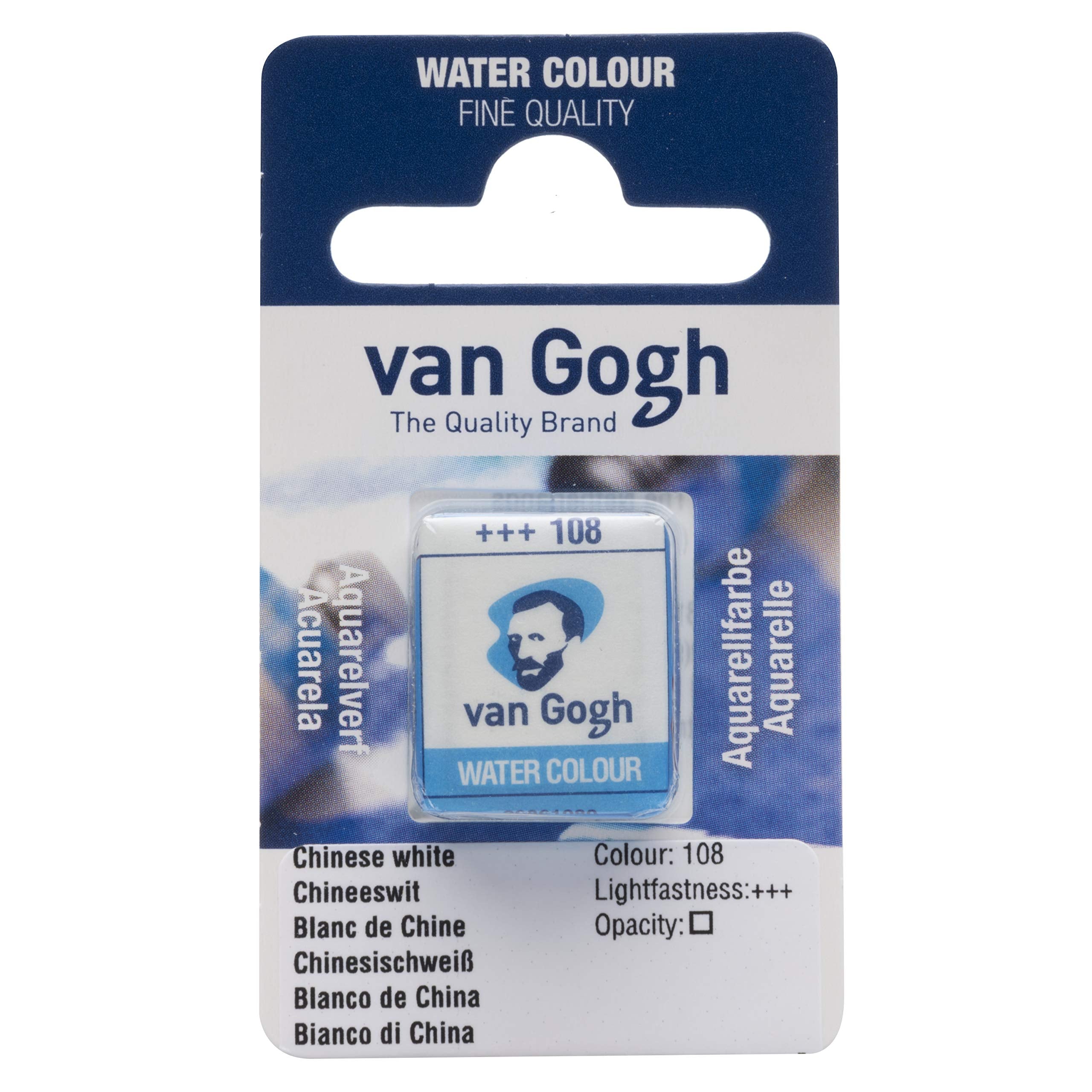 Van Gogh Watercolor Paint, Half Pan, Chinese White 108