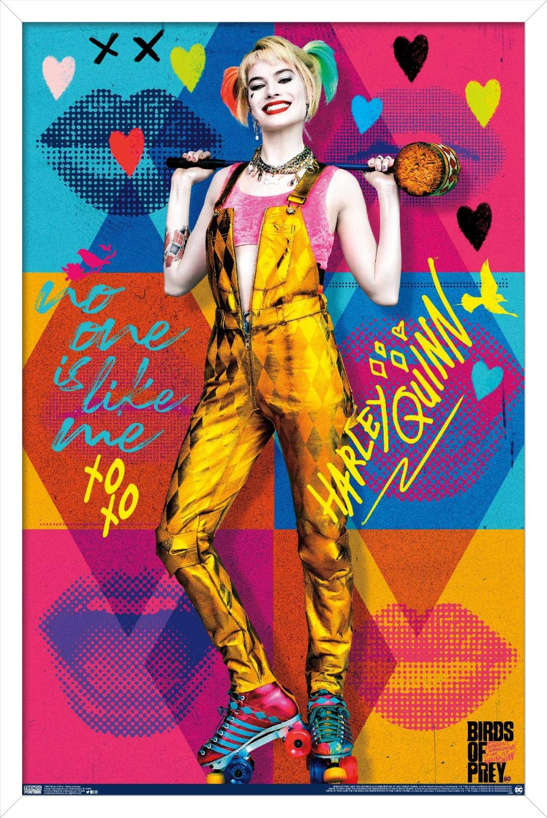 Trends International Dc Comics Movie - Birds Of Prey - Harley Quinn - Hammer Wall Poster, 22.375'' X 34'', White Framed Version