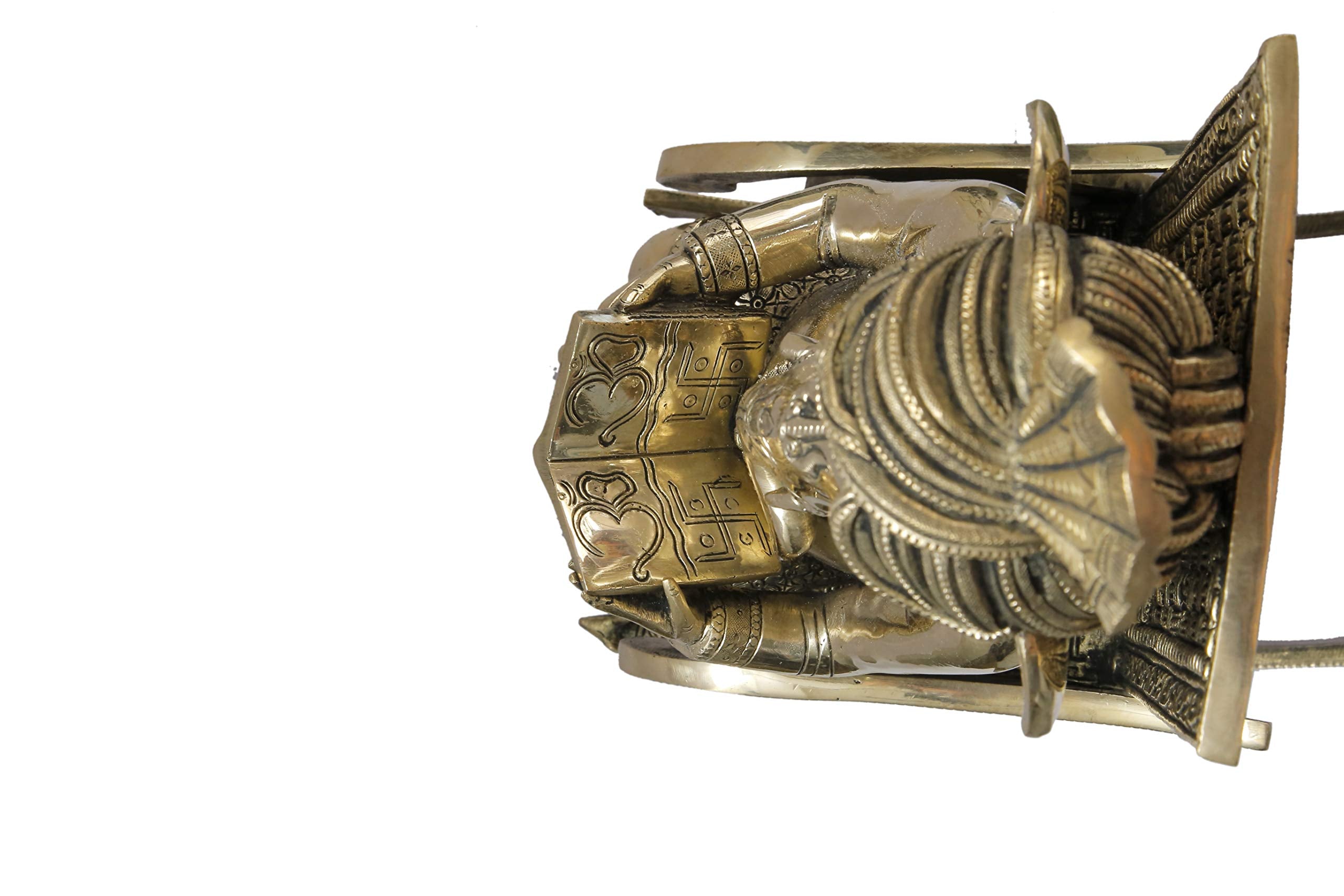 Kalarambh Brass Pan Ganesha/Ganesh/Ganpati Idol Murti Statue For Home Pooja Puja Mandir Decor Collectible Handicraft Art, Yellow