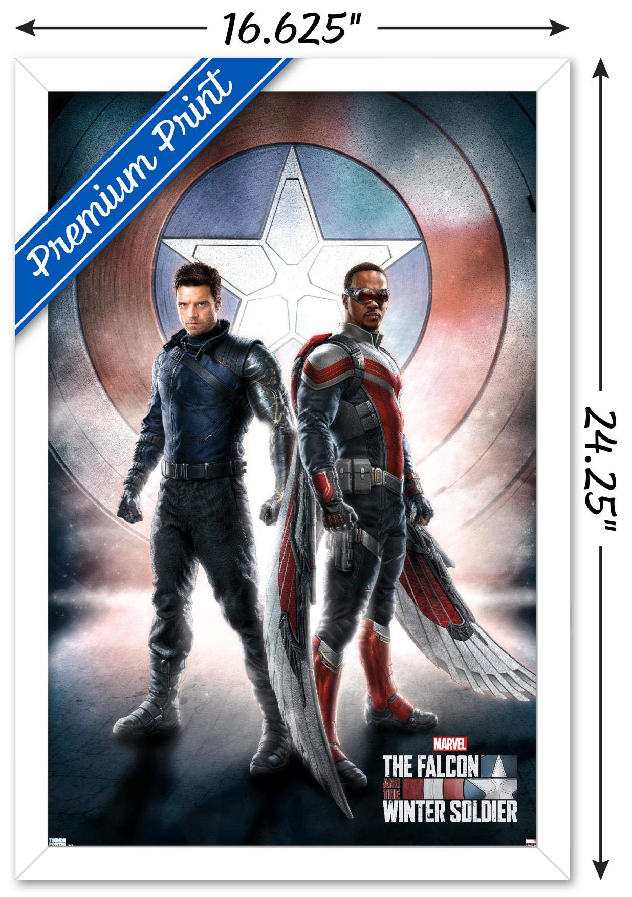Trends International Marvel Television - Falcon And Winter Soldier - One Sheet Wall Poster, 14.725'' X 22.375'', White Framed Ve