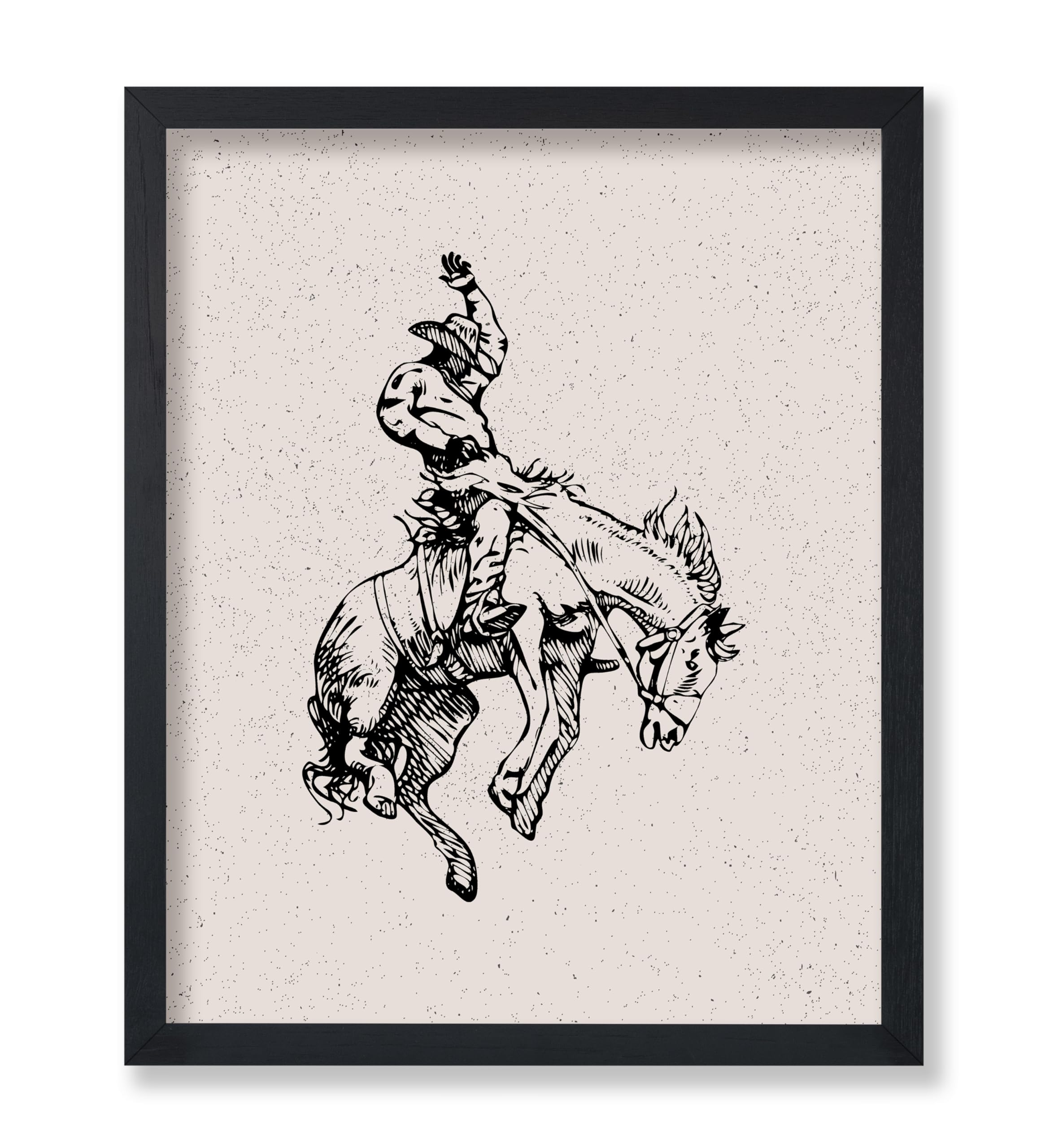 Poster Master Rodeo Poster - Retro Cowboy on Bucking Horse Print - Cowboy Art - Western Art - Wild West Art - Gift for Him & Her