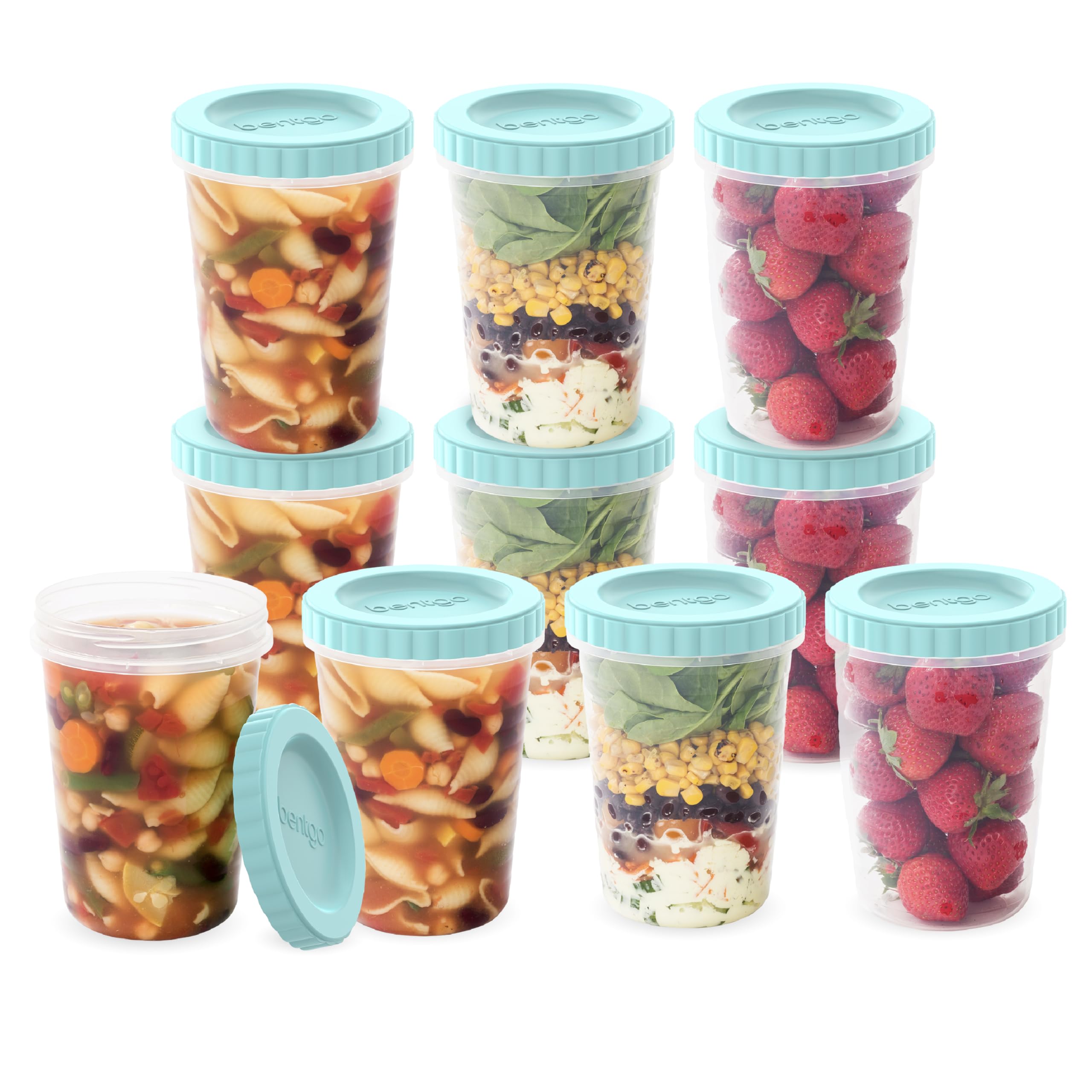 Bentgo Prep  20 Piece 32 oz LeakProof Deli Containers with Lids, Food Storage for Meal Prep, Airtight, TwistTop, Reusable, BP