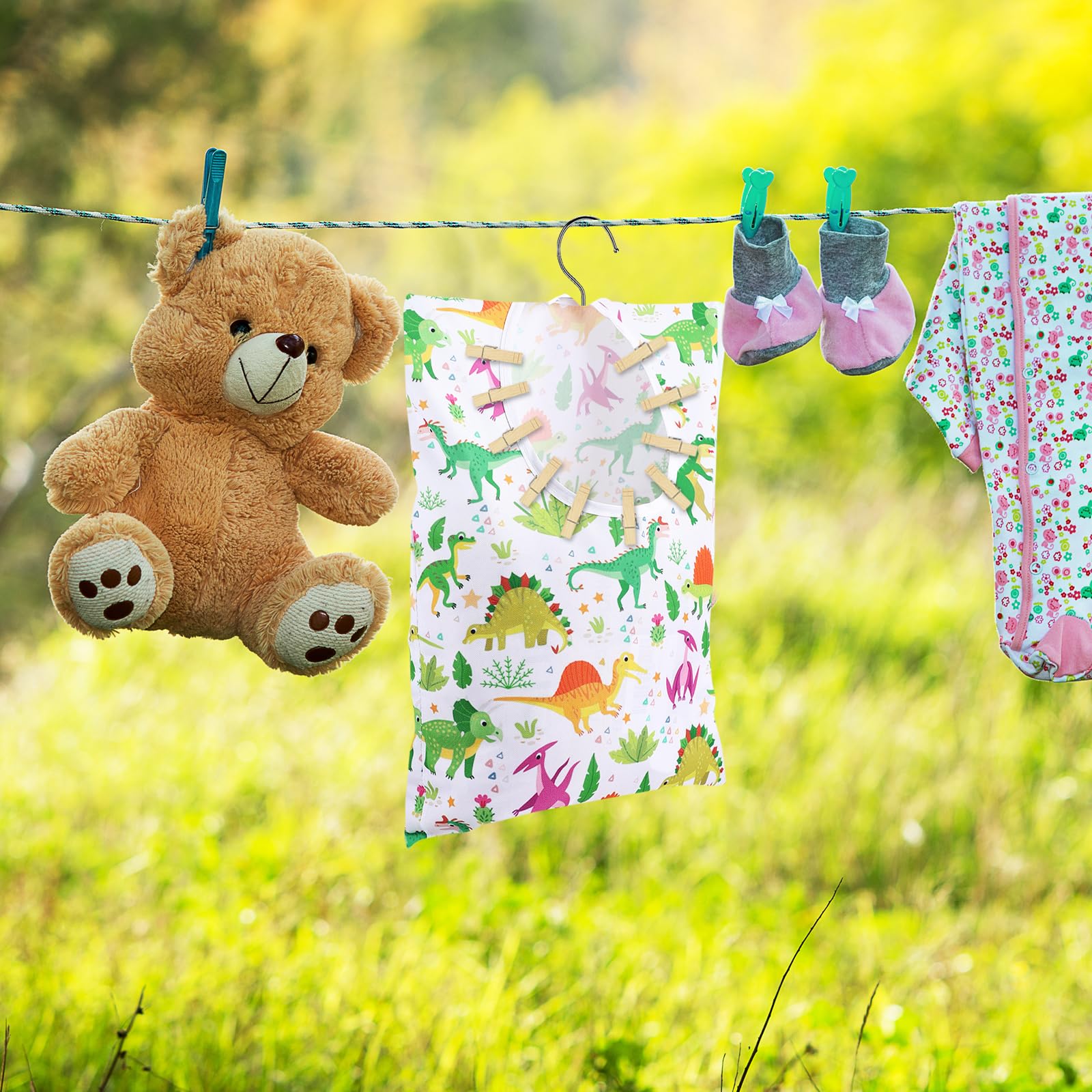 2 Pcs Dinosaurs Clothes Pin Bag Clothespin Bag Holder Clothespin Holder 15 X 11 Inch Clothes Pin Hanging Bag Clothespin Bag For