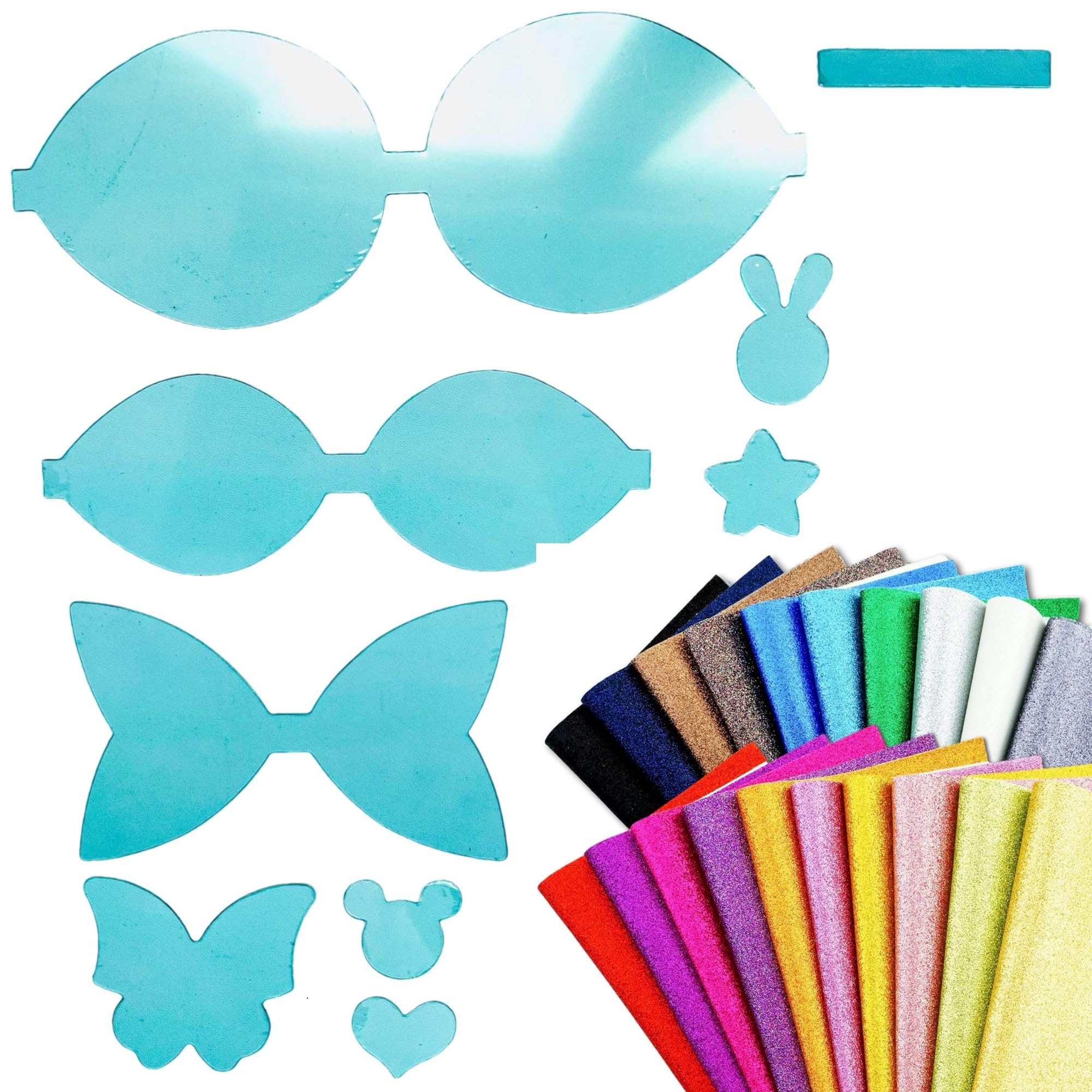 Reusable Faux Leather Bows Making Template,Plastic Cutting Stencil For Diy Hair Accessories Journal Scrapbook, Add 2 Pcs A4 Size