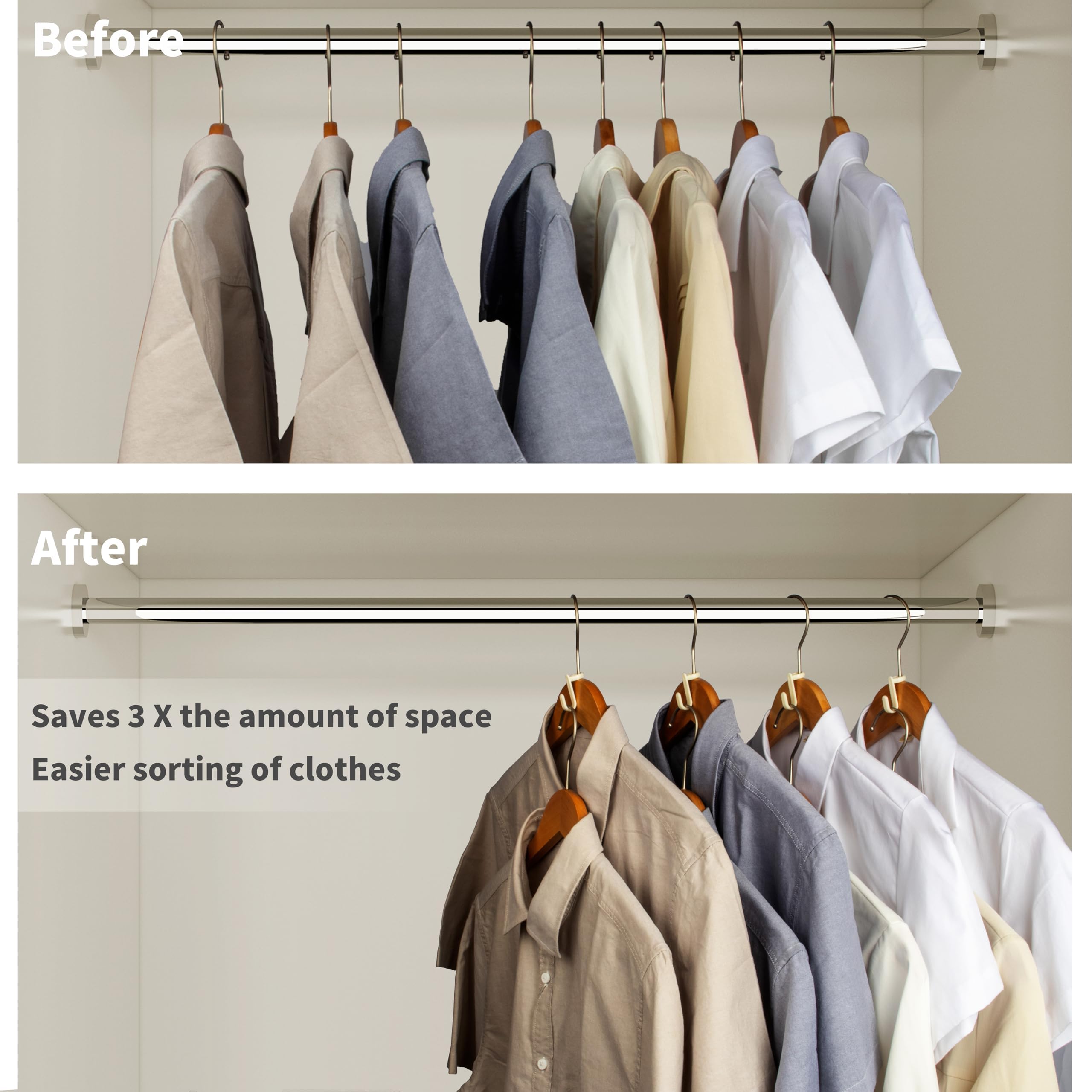 50Pcs Hanger Connector Hooks,Space Saving Hangers For Clothes. Hanger Hooks Space Saver. Closet Hanger Connector Hooks. Hangers