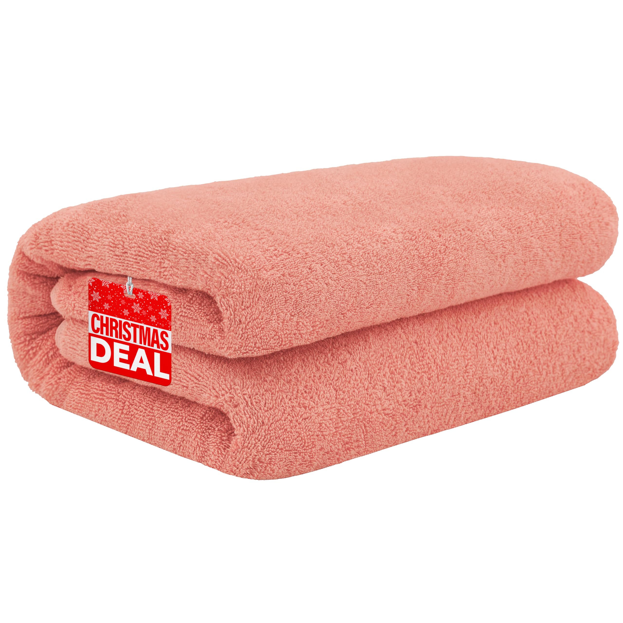 Cotton Paradise Oversized Bath Sheet, 100% Cotton 40X80 Clearance Bath Towel Sheet, Jumbo Large Bath Towel For Bathroom, Coral B
