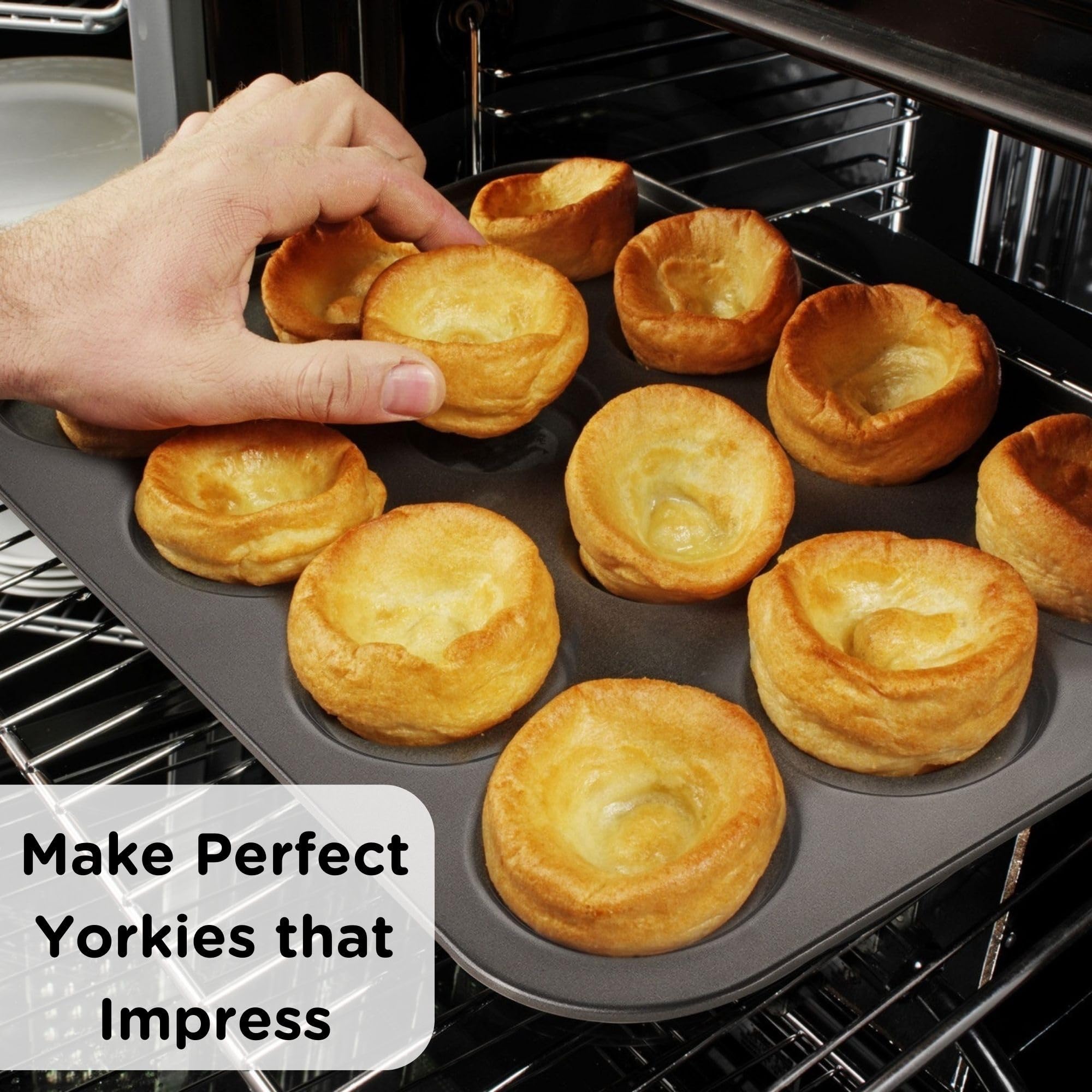 Wrenbury Toughened Yorkshire Pudding Pan 12 Hole - Yorkshire Pudding Tin British Yorkshires - Yorkshire Pudding Baking Pan Non S