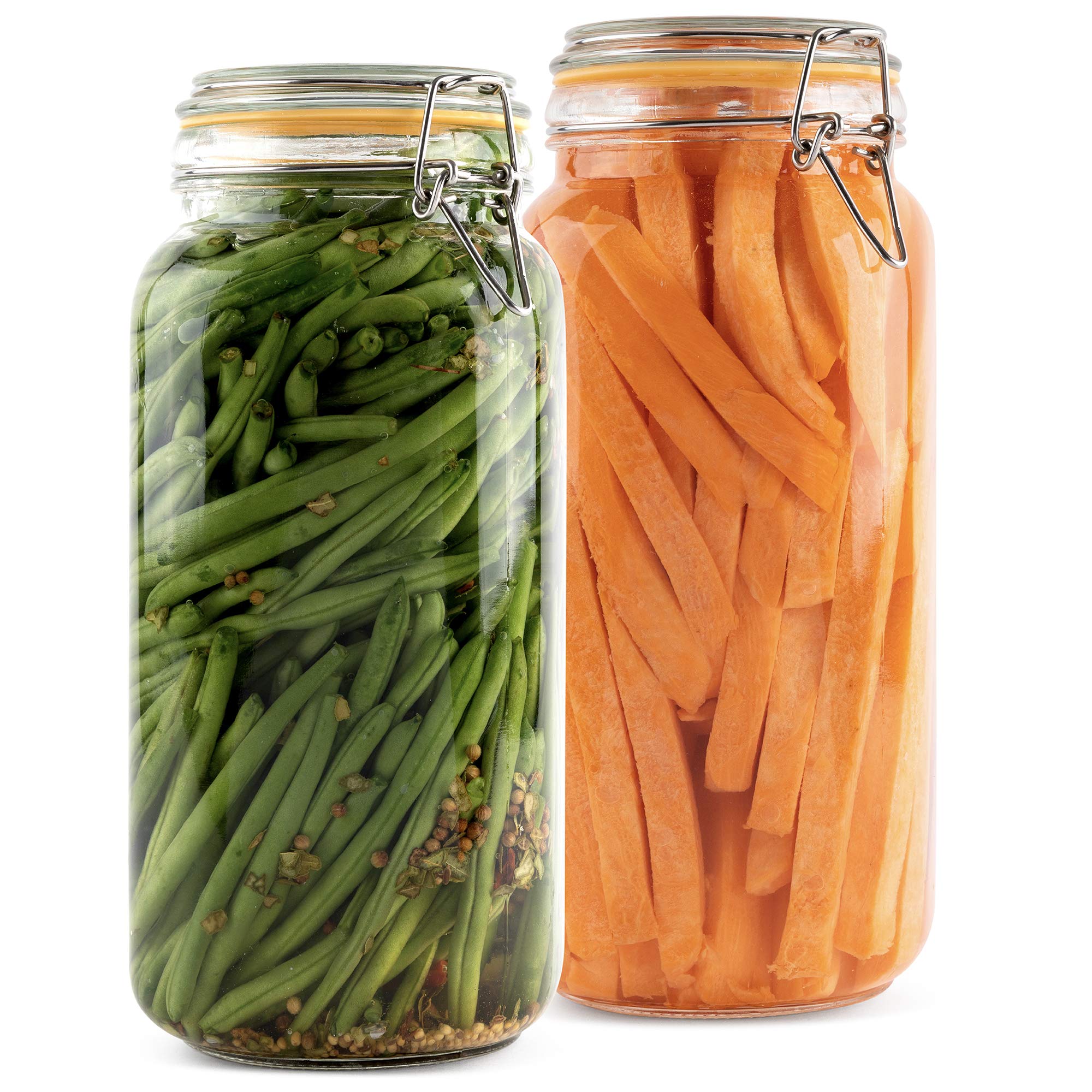 Galashield Glass Jars with Lids 67 oz Food Storage Jars with Airtight Lids Leak Proof Glass Canisters Kitchen Jars [Set of 2]