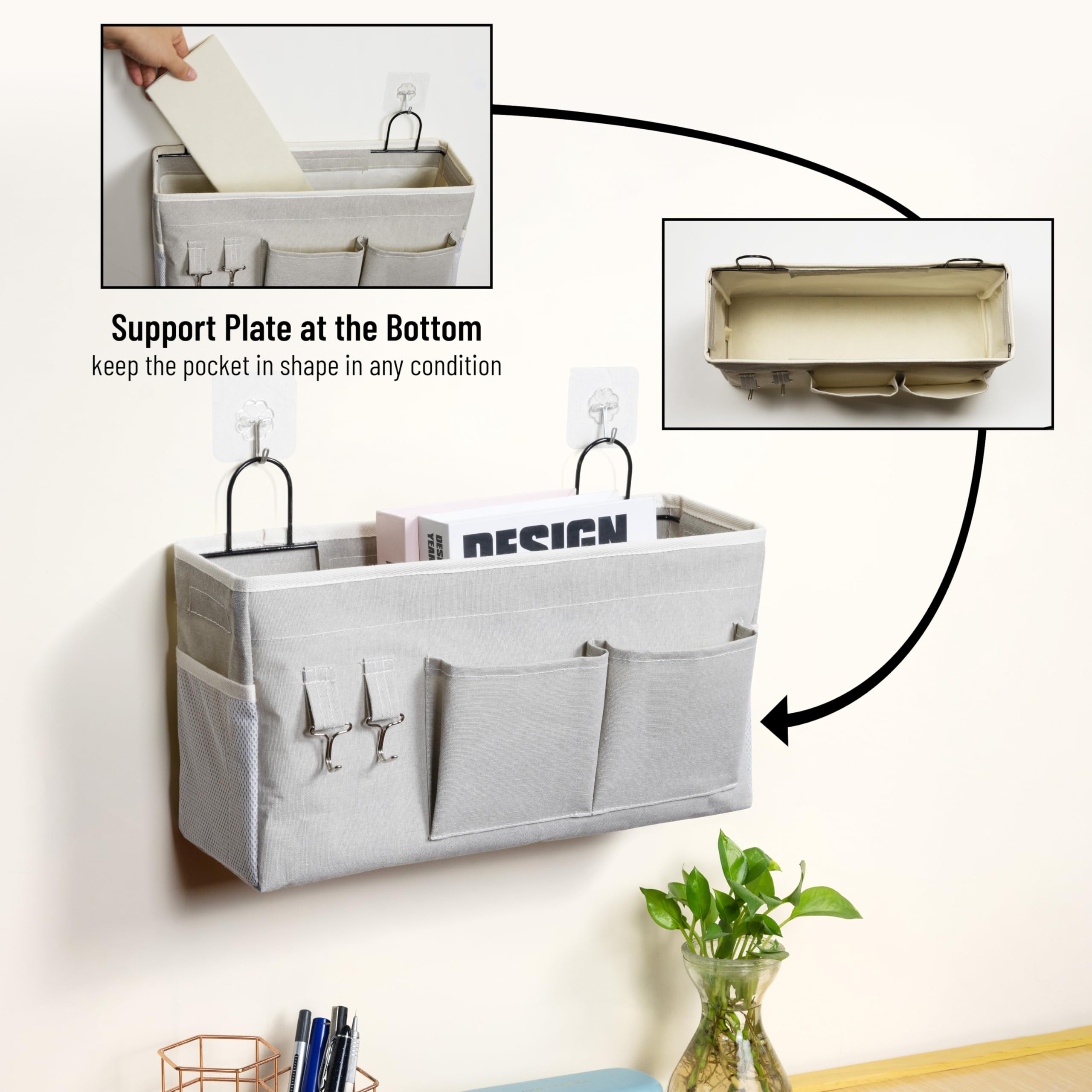 Hzzty Brny 2Pcs Large Wall Hanging Storage Bag, Door Closet Linen Fabric Pockets Organizer, Waterproof Multi Functional For Livi