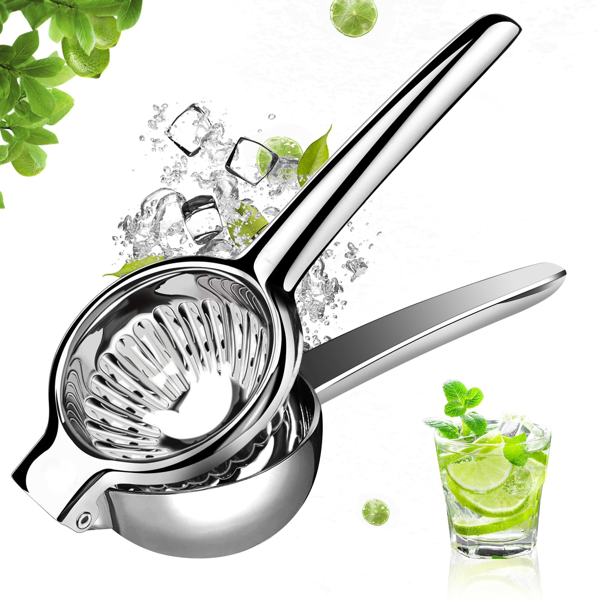 Lydia'S Deal Lemon Juicer Squeezer Stainless Steel Manual Citrus Juicer Hand Press Juice Extractor Non-Slip Grip Design Medium L