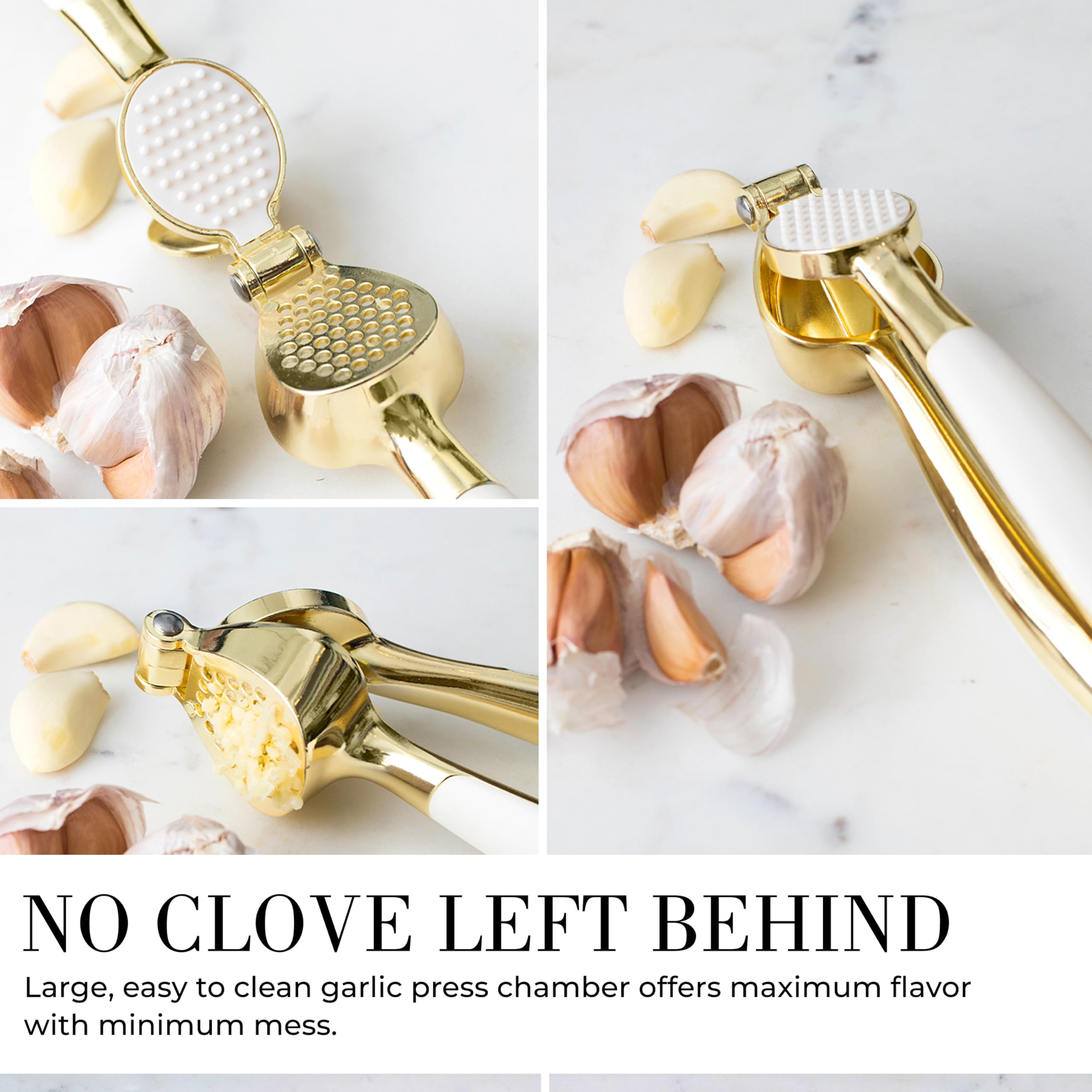 White & Gold Kitchen Tools And Gadgets - Luxe 8Pc Cooking Tools And Gadgets With Anti-Slip Handles, Gold Utensils Set, Gold Kitc