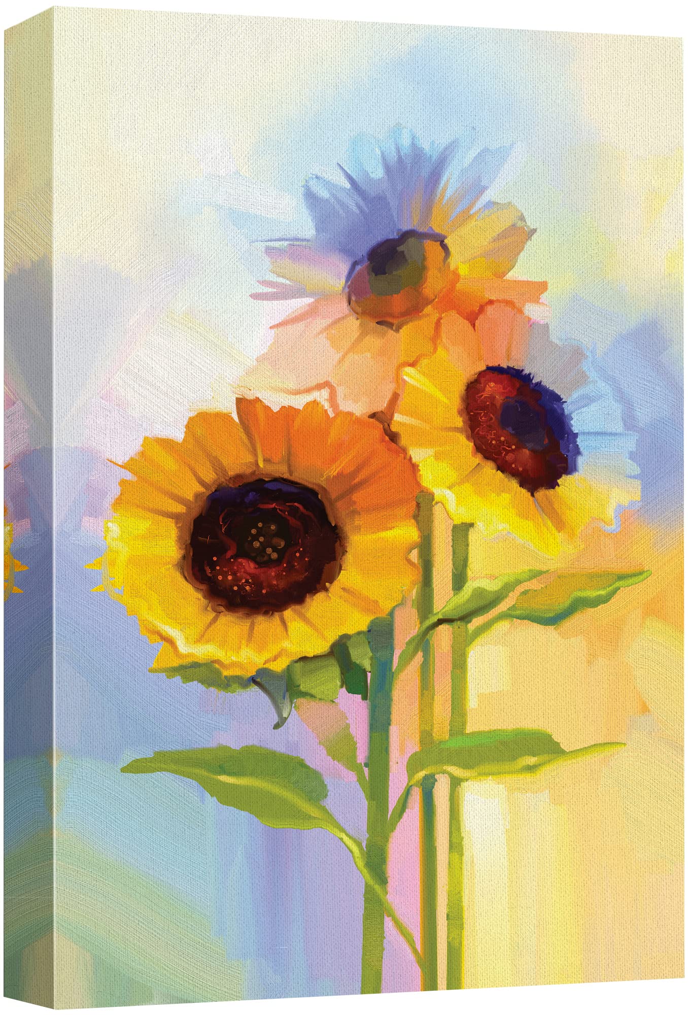 Wall26 Canvas Print Wall Art Watercolor Smudge Effect Sunflower Bouquet Floral Botanical Illustrations Modern Art Rustic Scenic