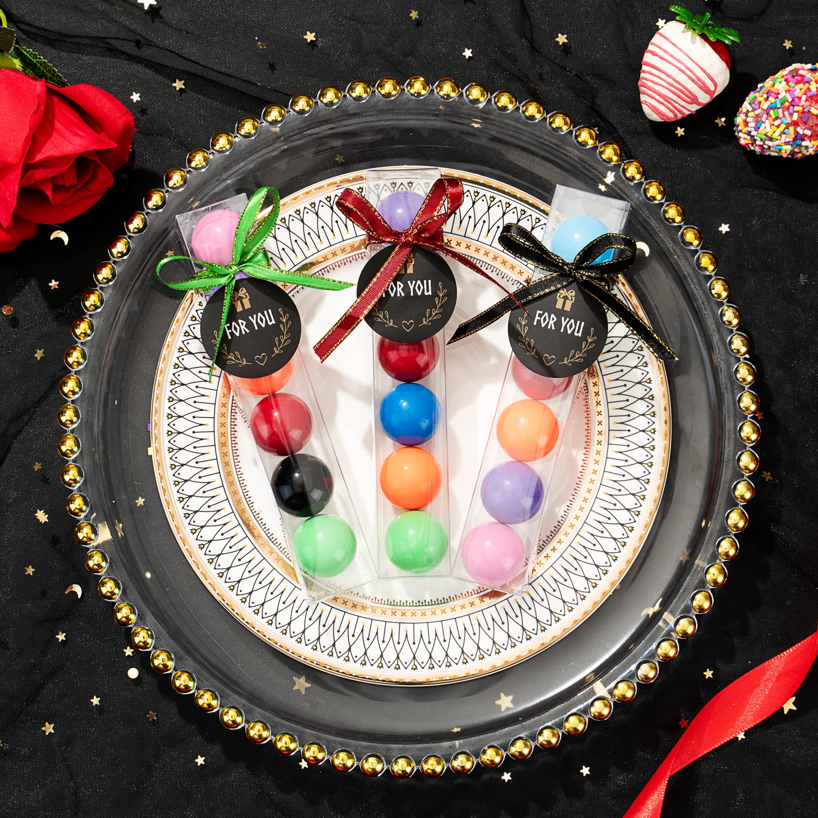Jcxpack 36Pcs Gumball Tubes Party Favor, Clear Gumball Boxes For 6, Gumball Candy Container