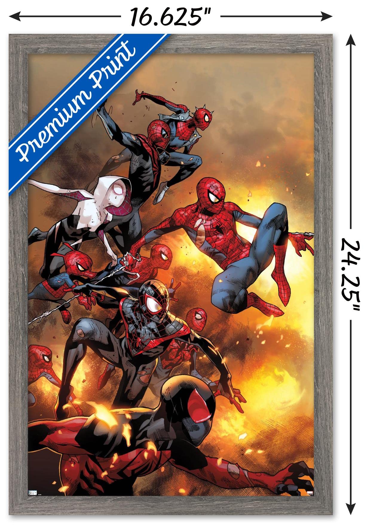 Trends International Marvel Comics - Spider-Verse - The Amazing Spider-Man #13 Wall Poster, 14.72'' X 22.37'', Barnwood Framed V