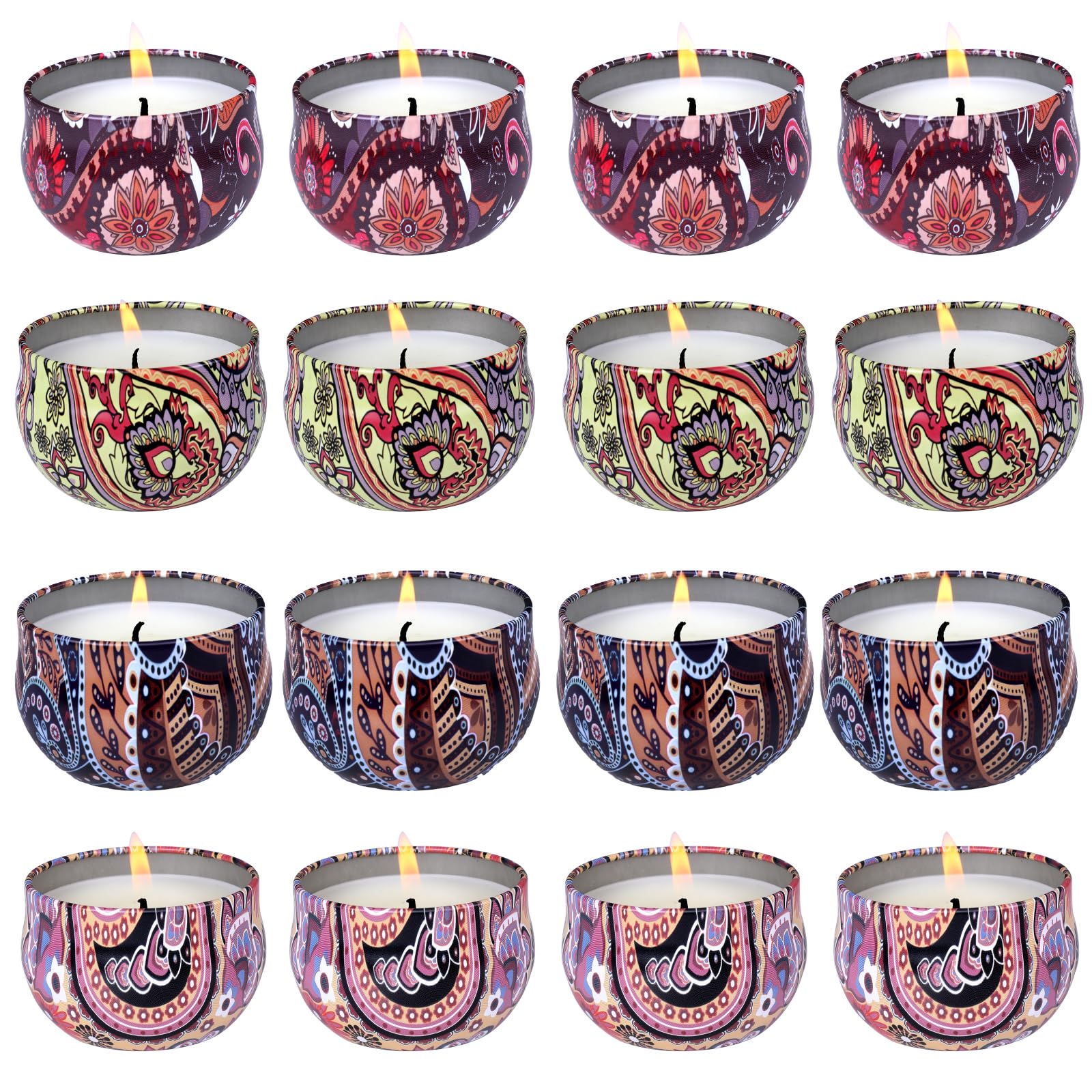 KNOURT 32 Pack Scented Candles Gift Set, Natural Soy Wax Travel Tin Candles for Home Scented, Ideal for Christmas, Birthday, Tha