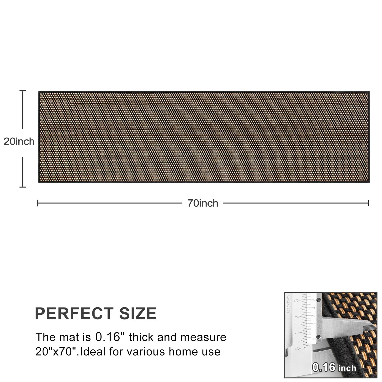 Kimode Kitchen Runner Rug 20''X70'', Non Slip Washable Kitchen Runners, Farmhouse Rugs For Kitchen Floor, Absorbent Black Kitche