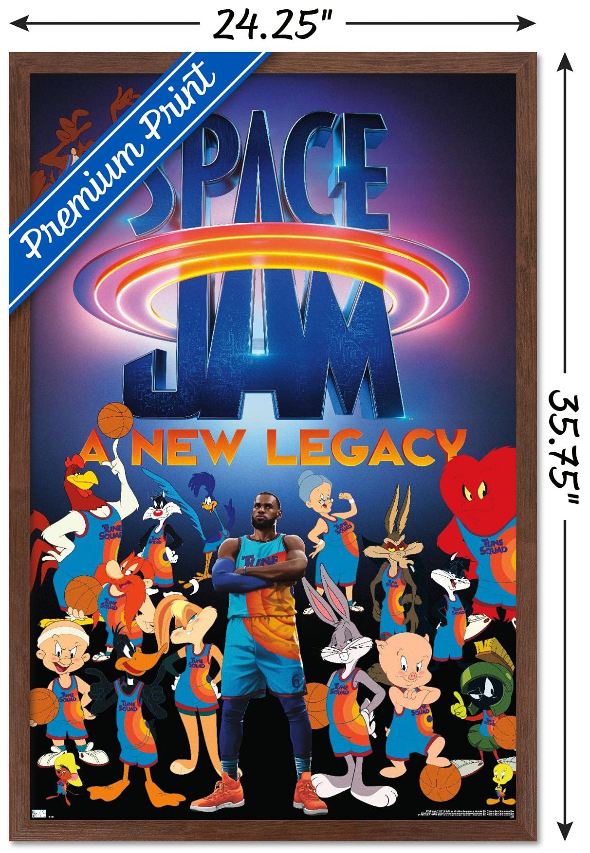 Trends International Space Jam: A New Legacy - Team Wall Poster, 22.375'' X 34'', Mahogany Framed Version