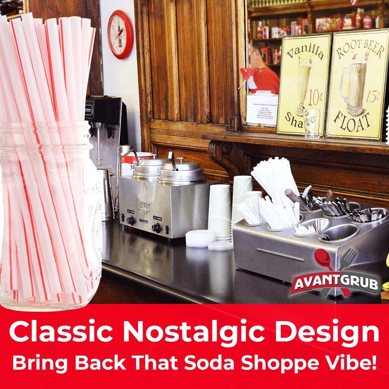 Retro  Extra Sturdy Sanitary Plastic Straws 600pk. BPA-Free  Individually Wrapped Red and White Striped Jumbo Disposable 7.75 Inch Drinking Straw. Best for Milkshakes  Smoothies  and Thick Drinks.