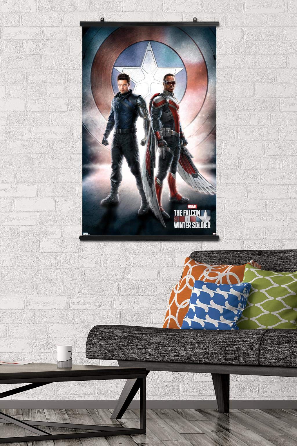 Trends International Marvel Television - Falcon And Winter Soldier - One Sheet Wall Poster, 22.375'' X 34'', Poster & Clip Bundl