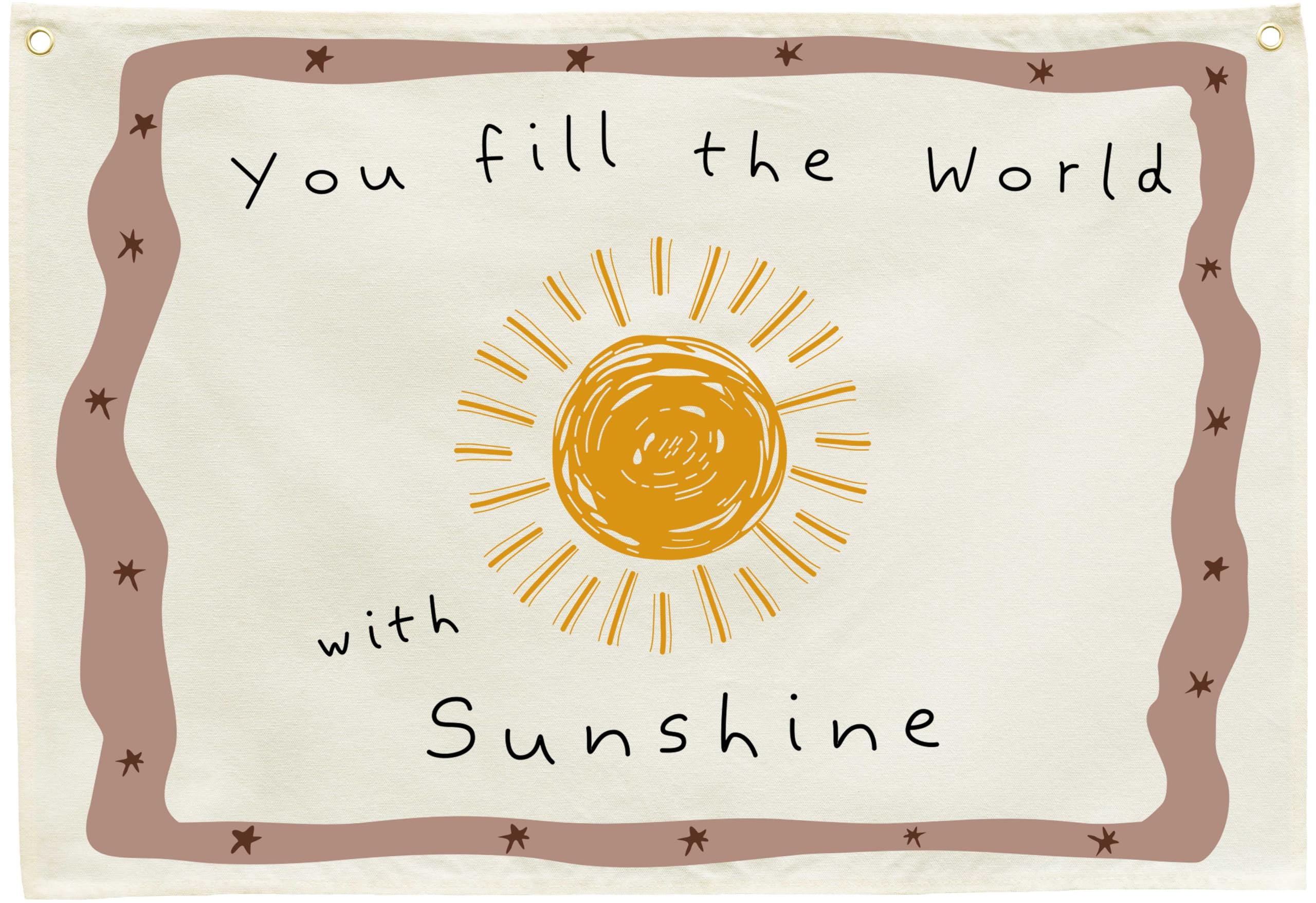 Positive Toddler Kids Growth Stuff for Nursery Bedroom Playroom Above Crib Wall Decor Hanging Rectangular Banner Poster Flag Sig