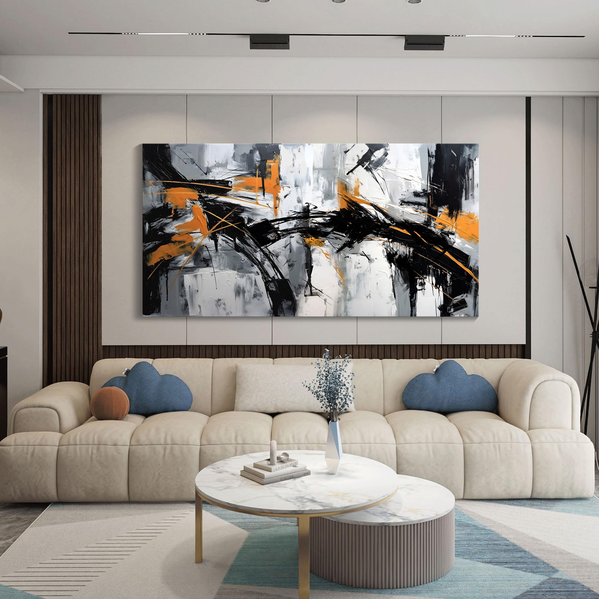 Large Abstract Canvas Wall Art Elegant And Modern Wall Art For Living Room - Canvas Wall Decor For Office And Home - Framed Artw