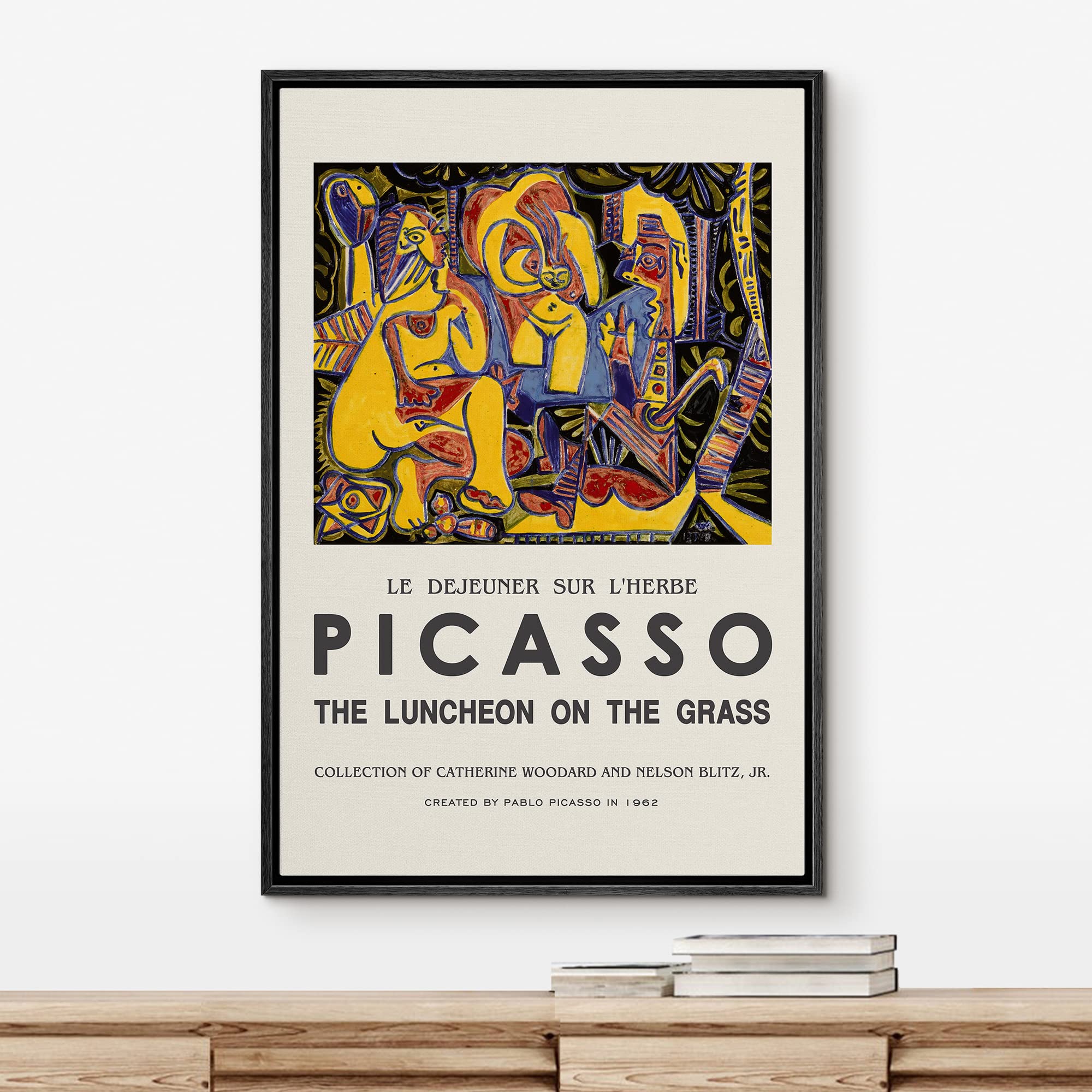 Idea4Wall Framed Canvas Print Wall Art Lunch On The Grass By Pablo Picasso Historic Cultural Illustrations Fine Art Traditional