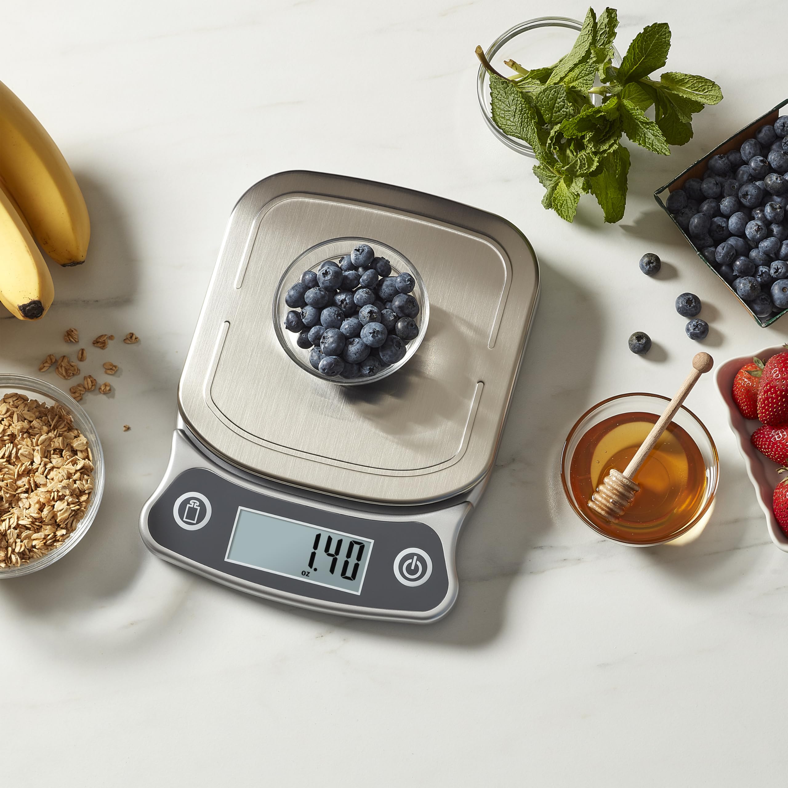 Eat Smart Esks-10 Precision Elite Digital Kitchen Scale - 15 Lb. Capacity, Ultrabright Display And Stainless Steel Platform