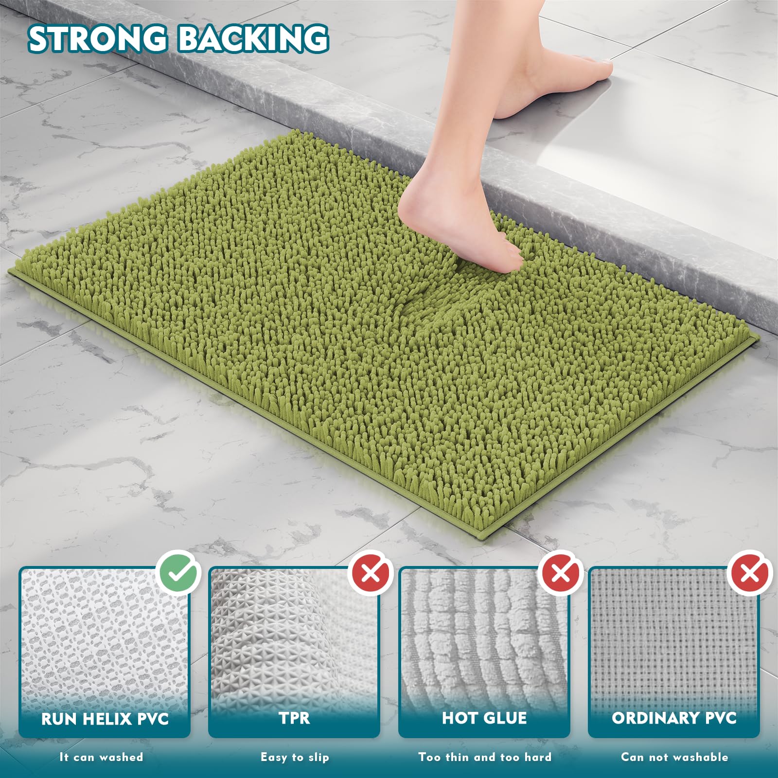 Bathroom Rugs Sets 3 Pieces, Chenille Bathmat, Bathroom Mats Set, Ultra Soft Bath Rug, And Absorbent Bathroom Sets, Machine Wash