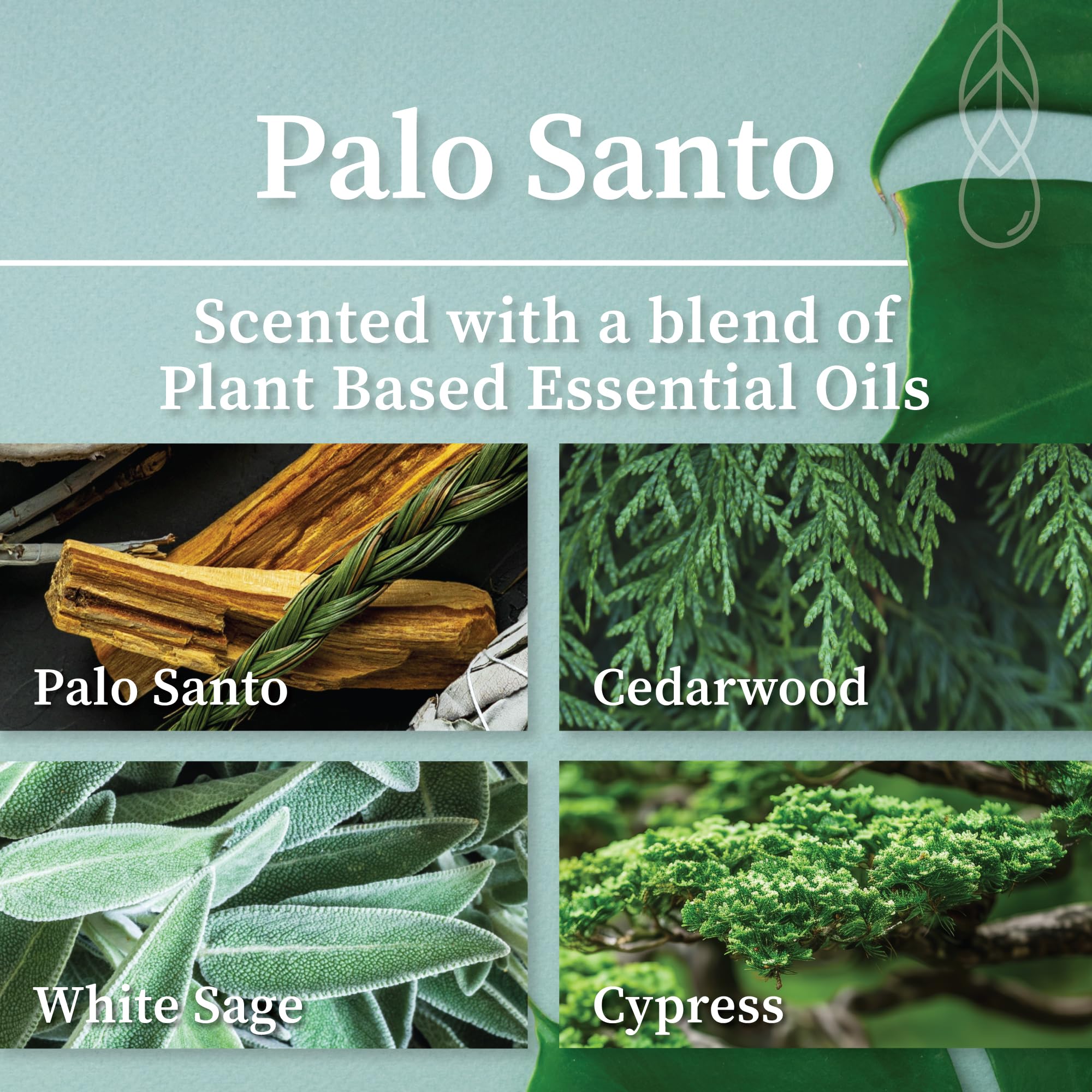 Crackling Wood Wick Candle Handcrafted With Natural Coconut Wax And Essential Oils (Palo Santo, Standard 8 Oz)