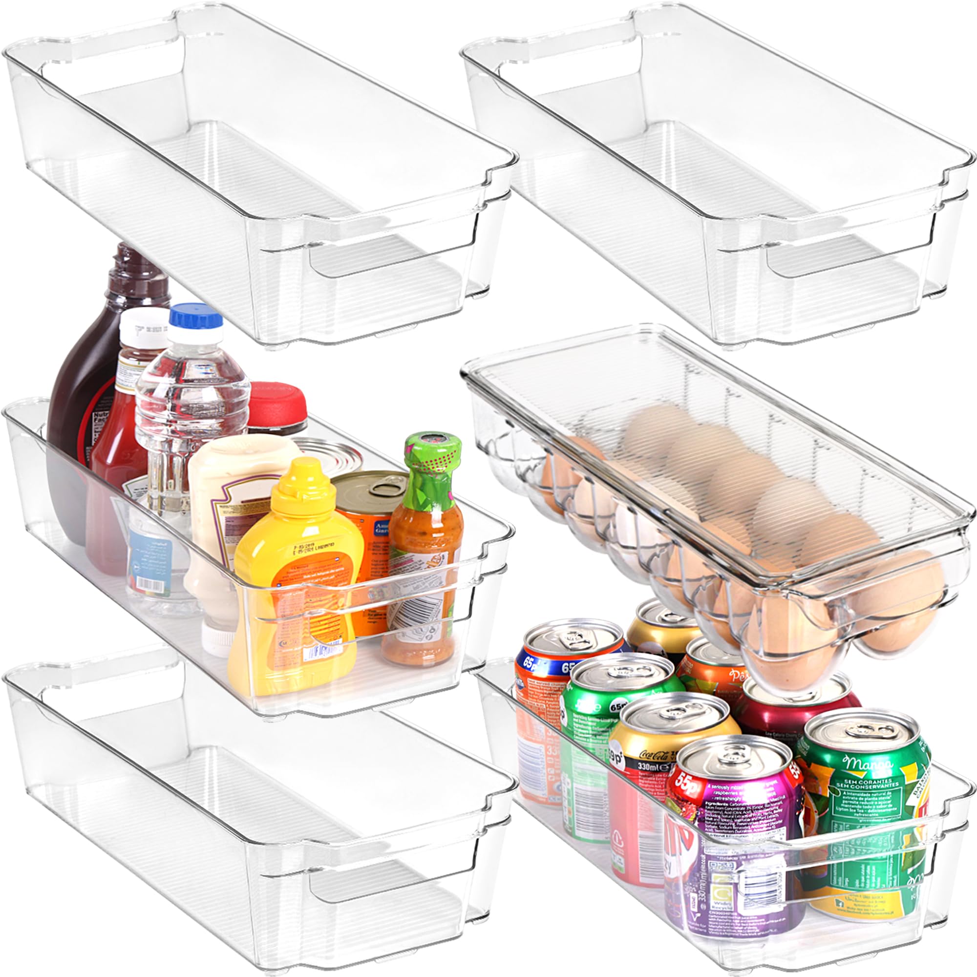 Utopia Home Set Of 6 Fridge Organizer  Includes 6 Refrigerator Organizer Bins (5 Drawers & 1 Egg Holder)  Storage Bins For Fre