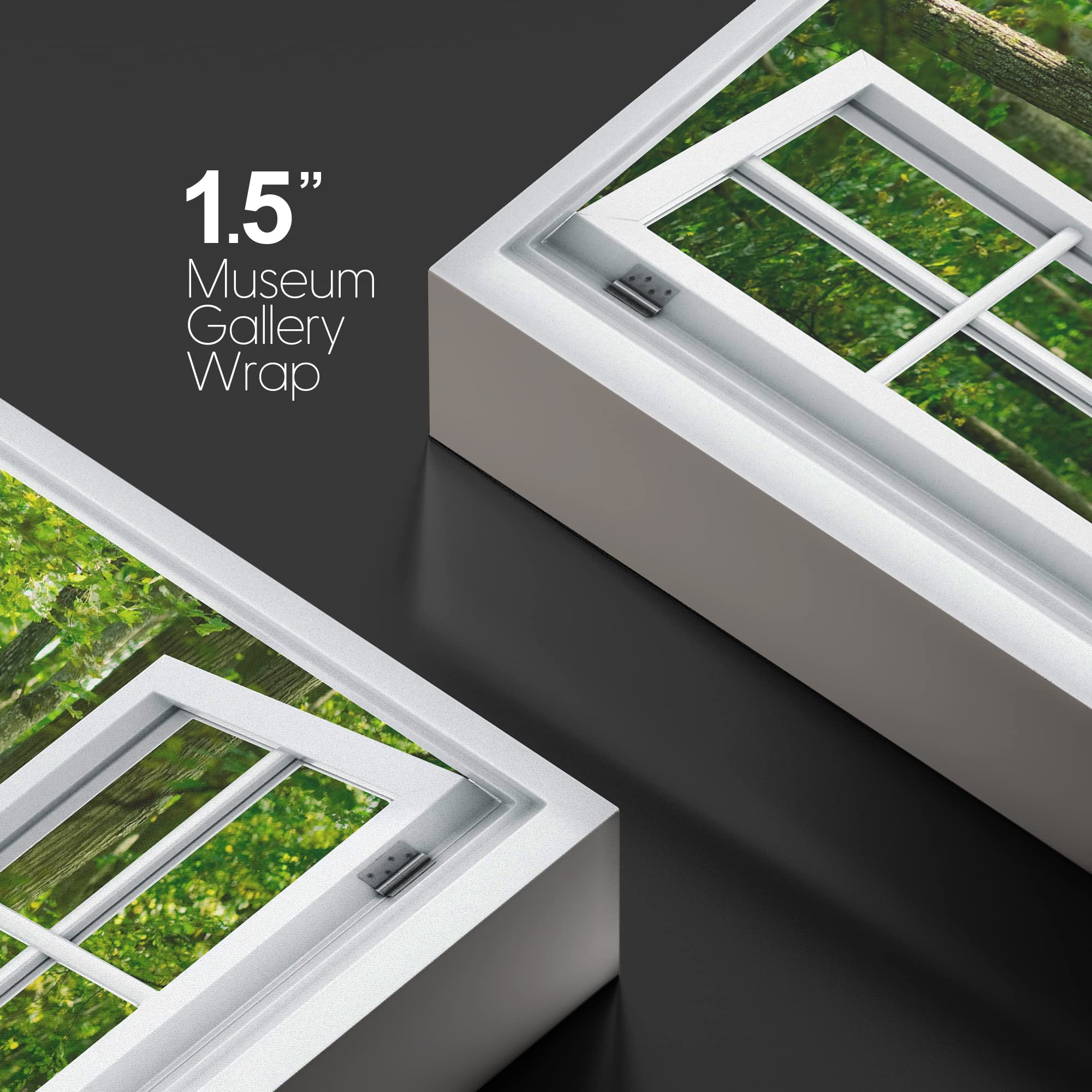 Wall26 Canvas Print Wall Art Window View Trail Path Springtime Green Tree Forest Wilderness Nature Photography Realism Scenic La