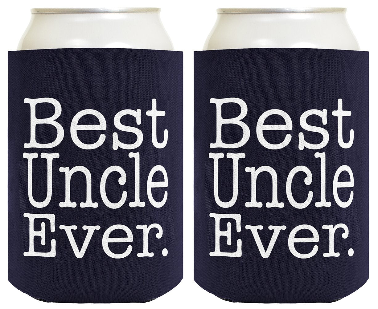 Funny Can Coolie Best Uncle Ever Gift 2 Pack Can Coolies Drink Coolers Navy