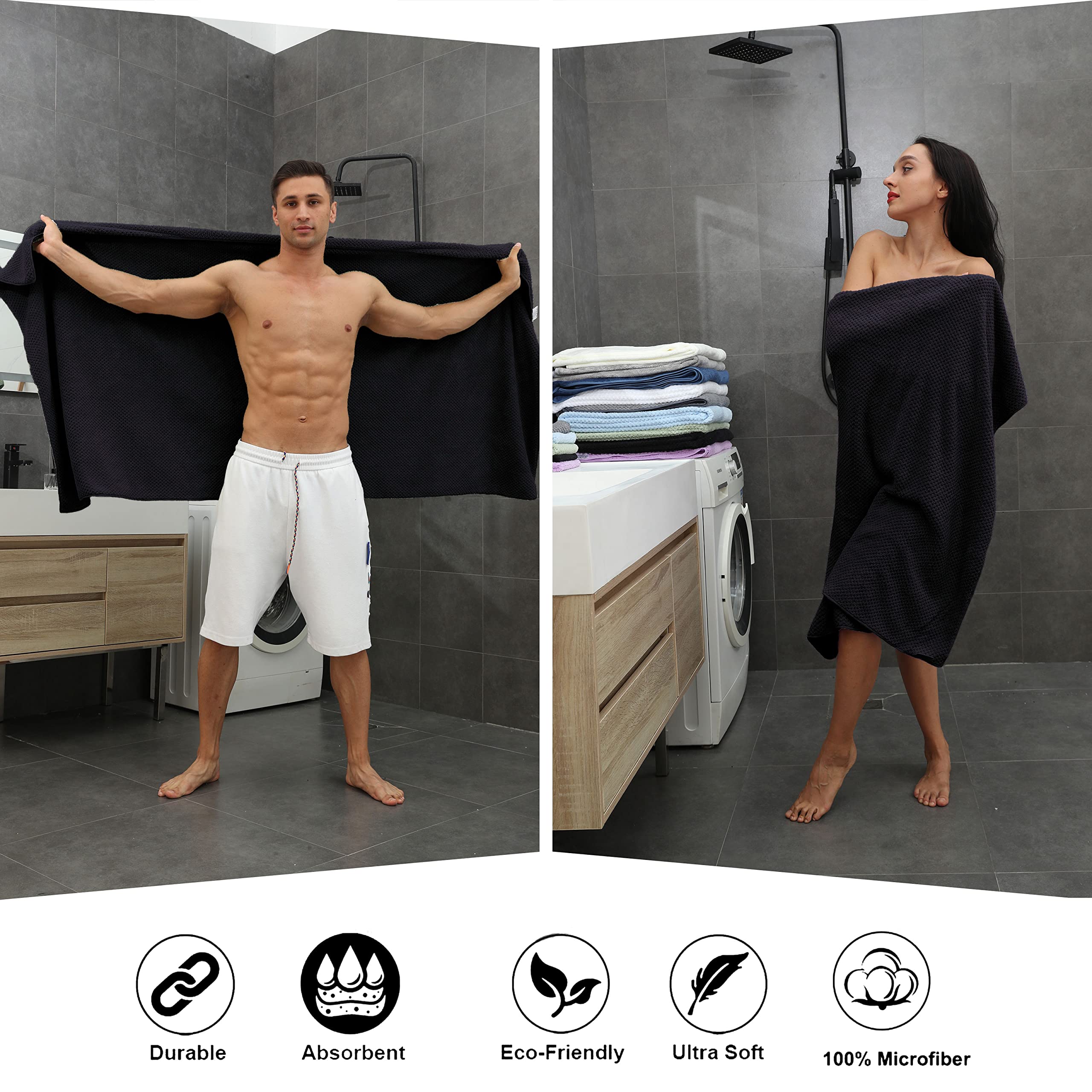 Extra Large Bath Towel Sheet Set 35X70 Inches - Oversized Bath Towels Set,Jumbo Large Microfiber - Quick Dry, Lightweight,Super