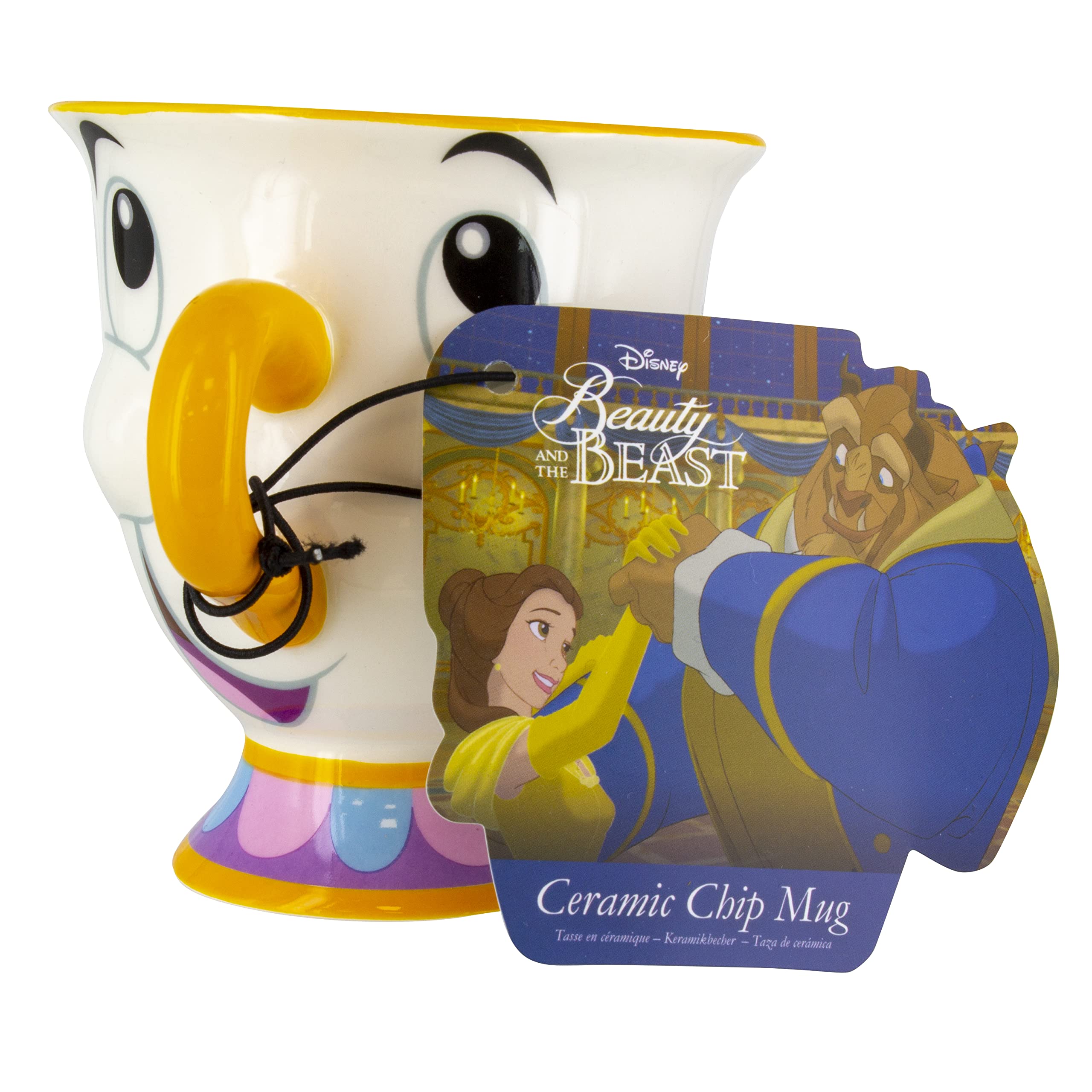 Disney Beauty And The Beast Offical Licensed Chip Tea Cup By Paladone, 9Oz Ceramic Coffee Mug A Disney Princess Collectible Nove