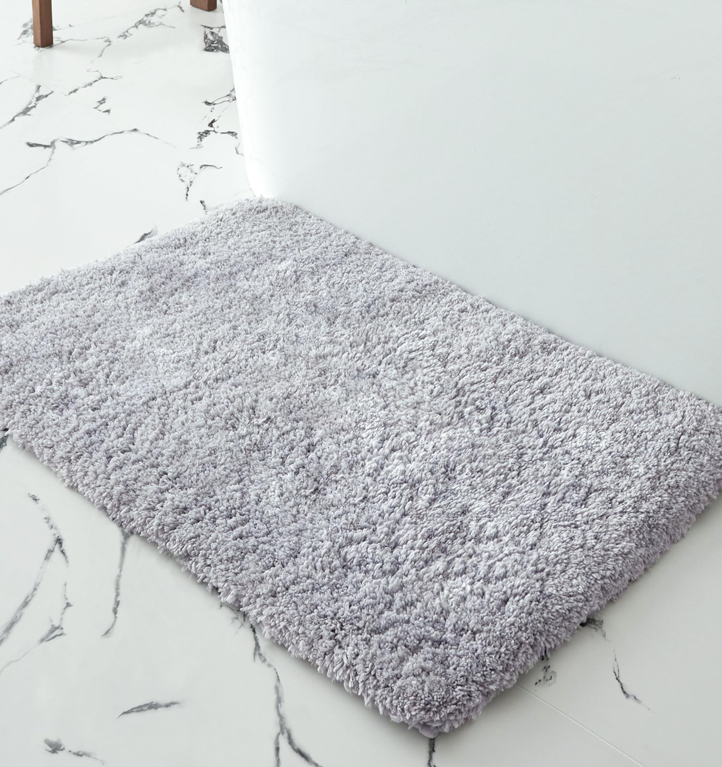 Disolla Gray Bathroom Rug 24X36 Non Slip Fluffy Bath Mat For Bathroom Floor Washable Plush Luxury Bath Rug For Tub Soft Shaggy B