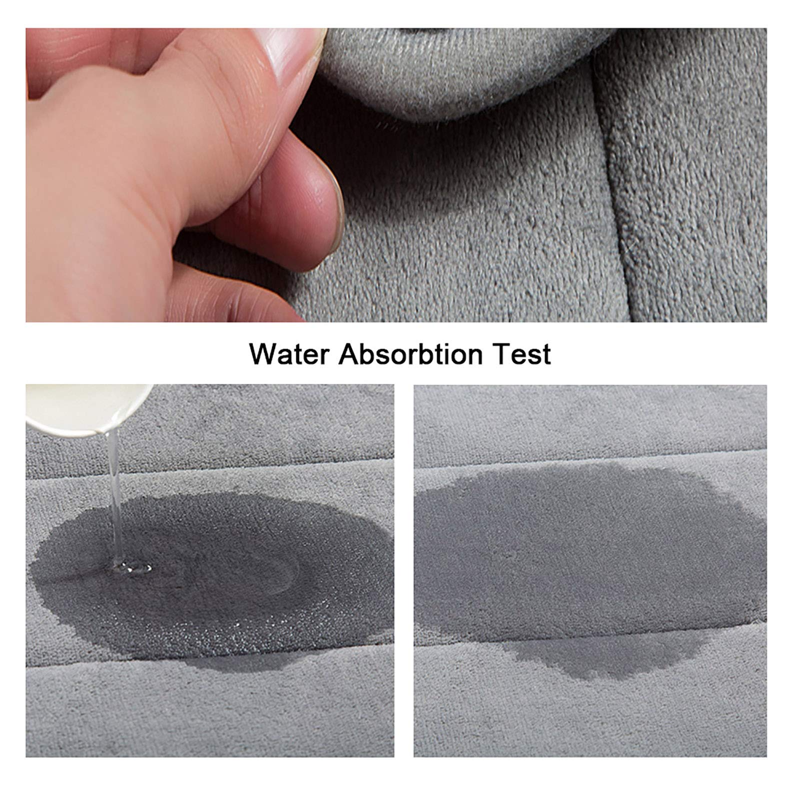 Vanra Small Bath Mat Bath Rugs Anti-Slip Memory Foam Non-Slip Bathroom Mat Soft Bathmat Carpet 157 X 236 (Gray)