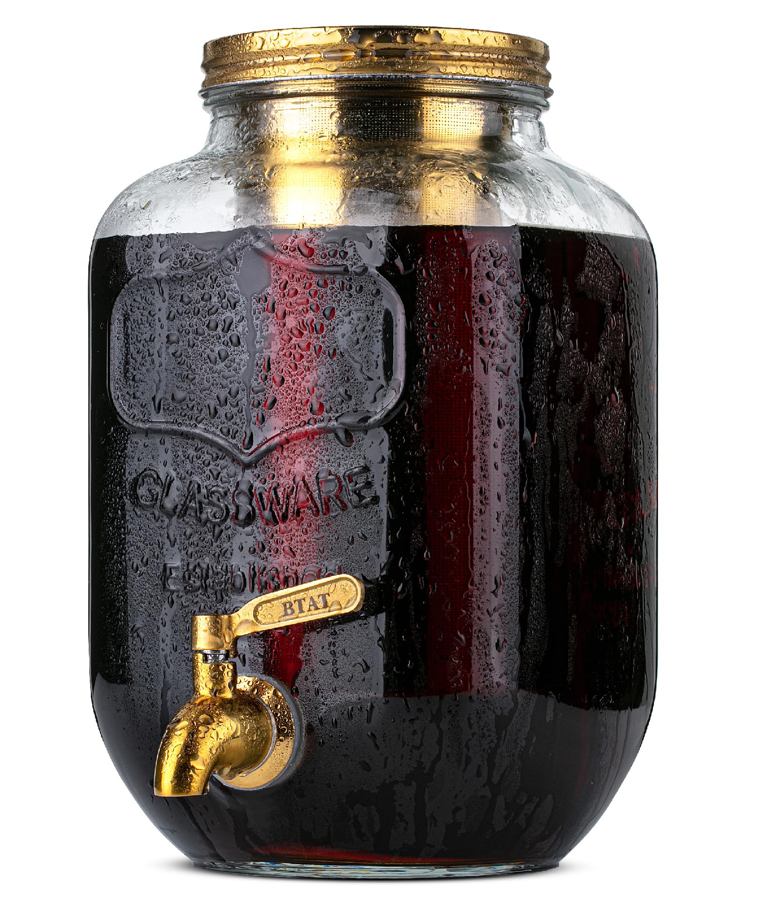 Btat- Cold Brew Coffee Maker, 1 Gallon, Gold, Mason Jar Cold Brew Maker, Cold Brewer Coffee Maker, Cold Brew Mason Jar Coffee Ma