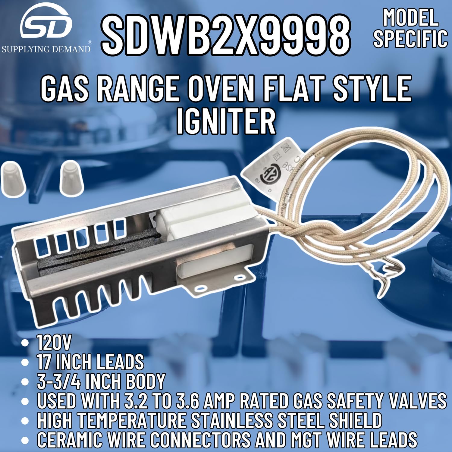 Supplying Demand Wb2X9998 Wb2X8212 Gas Range Oven Flat Style Igniter Replacement