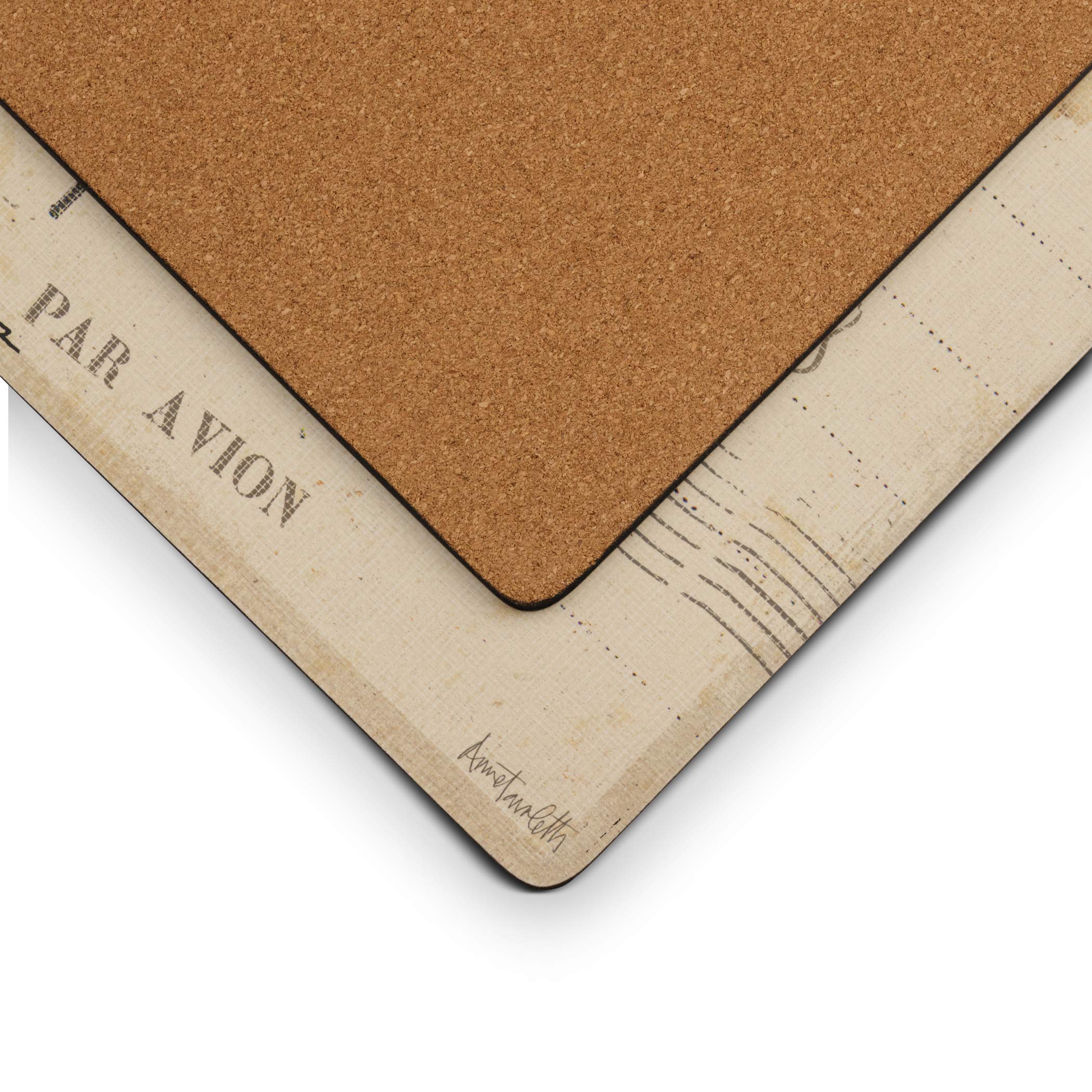 Pimpernel Postcard Sketches Collection Placemats | Set Of 4 | Heat Resistant Mats | Cork-Backed Board | Hard Placemat Set For Di