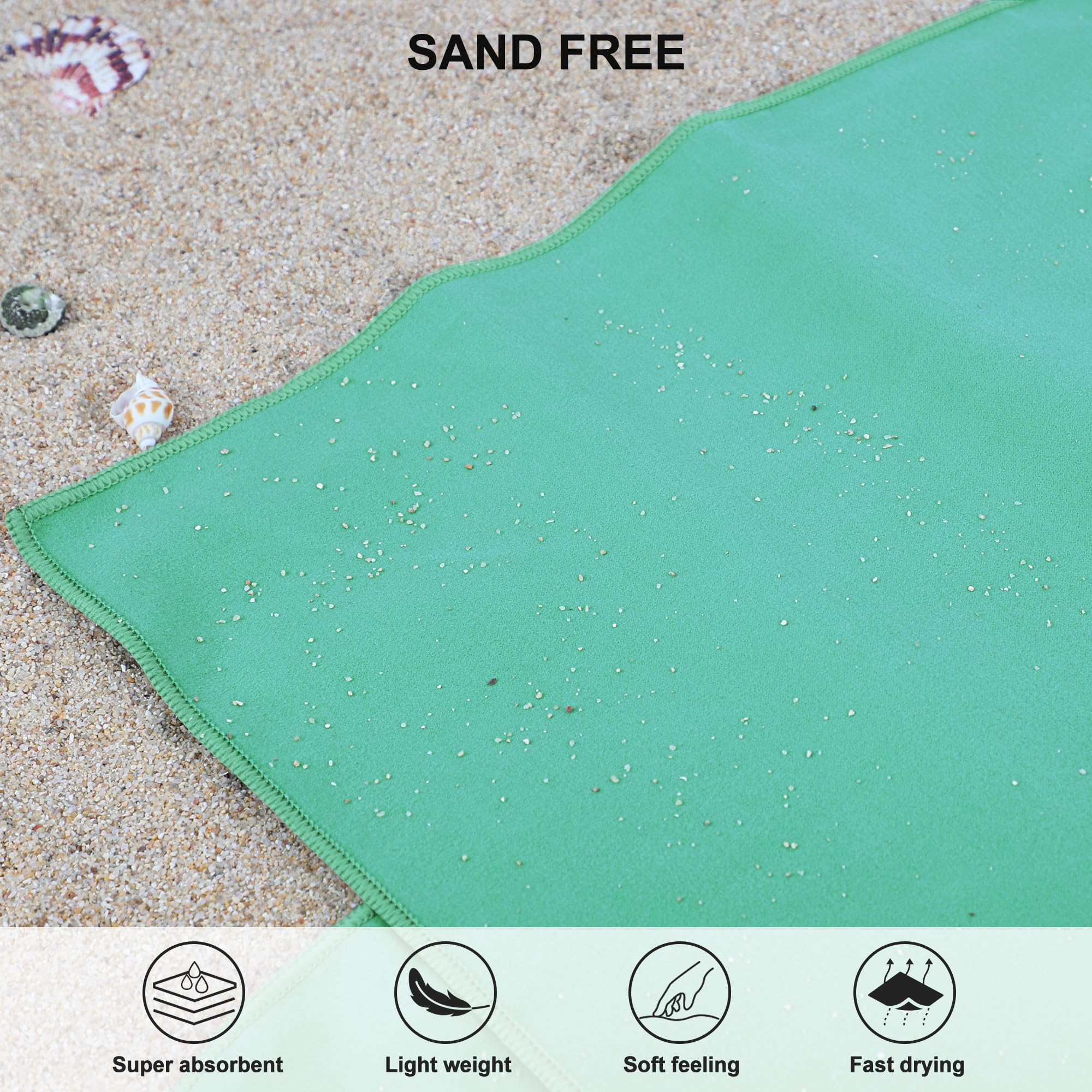 Rainleaf Microfiber Towel Perfect Travel & Gym & Camping Towel. Quick Dry - Super Absorbent - Ultra Compact - Lightweight. Suita