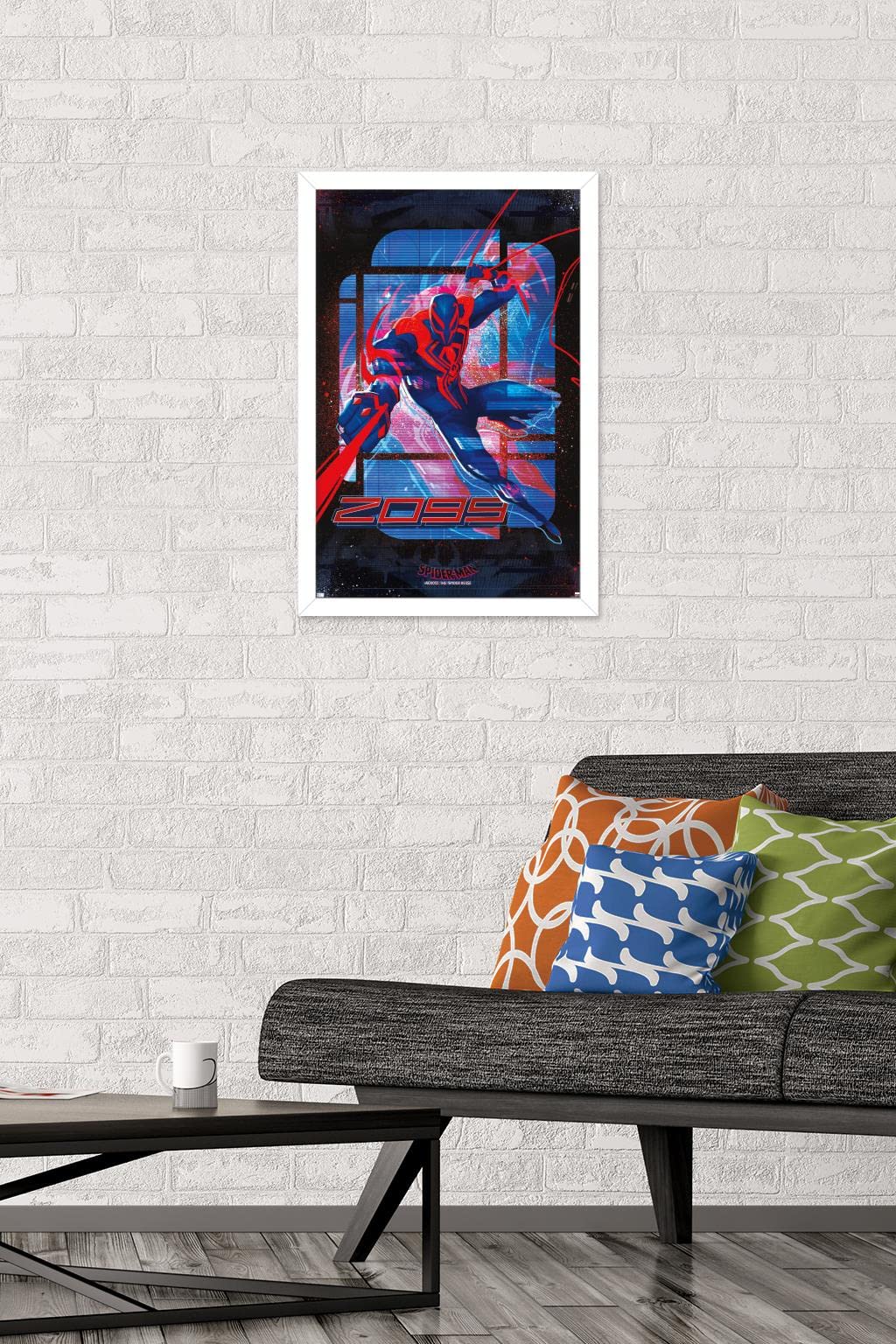Trends International Marvel Spider-Man: Across The Spider-Verse - Spider-Man 2099 Wall Poster, 14.72'' X 22.37'', White Framed V